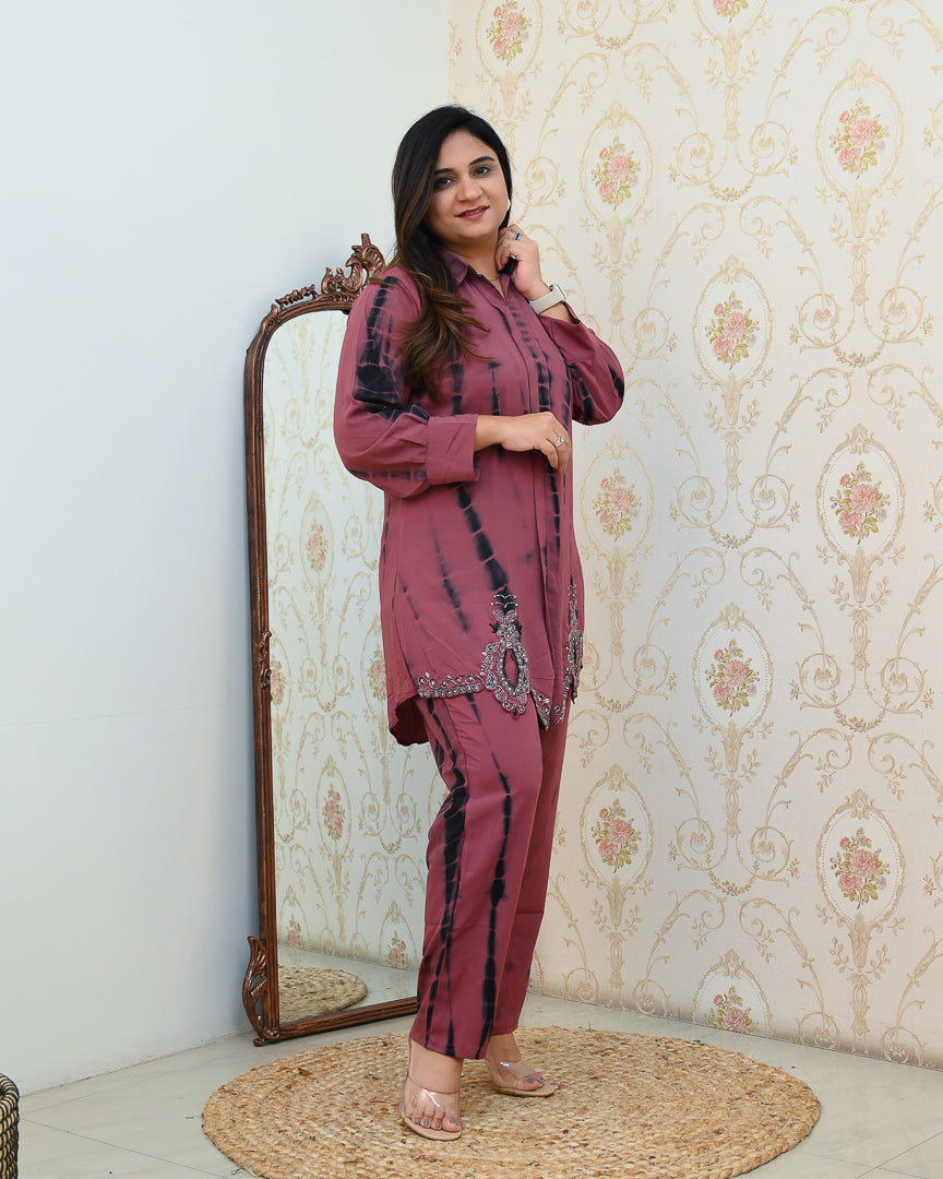 Samiksha Tie And Dye Hand Embroidered Coord Set