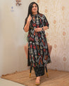 Ayesha Ikkat A-line Cotton Coord set - The Jaipur Studio