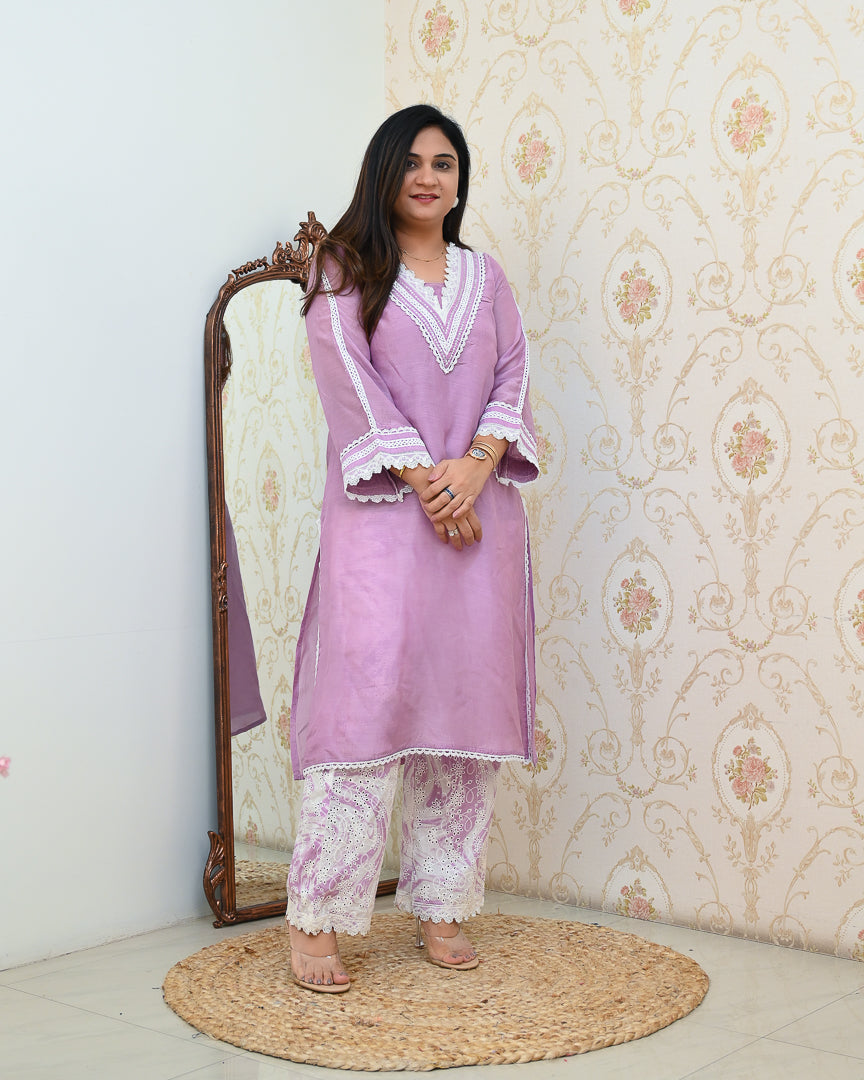 ‘Jeena’ Premium Muslin HandEmbroidered Coord Set - The Jaipur Studio