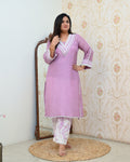 ‘Jeena’ Premium Muslin HandEmbroidered Coord Set