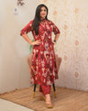 Ayesha Ikkat A-line Cotton Coord set - The Jaipur Studio