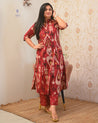 Ayesha Ikkat A-line Cotton Coord set - The Jaipur Studio