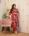 Ayesha Ikkat A-line Cotton Coord set - The Jaipur Studio