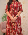 Ayesha Ikkat A-line Cotton Coord set - The Jaipur Studio