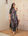 Ayesha Ikkat A-line Cotton Coord set - The Jaipur Studio