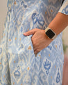 Aamina Cotton Ikkat Flaired Coord set - The Jaipur Studio