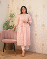 Aamina Cotton Ikkat Flaired Coord set - The Jaipur Studio