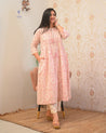 Aamina Cotton Ikkat Flaired Coord set - The Jaipur Studio