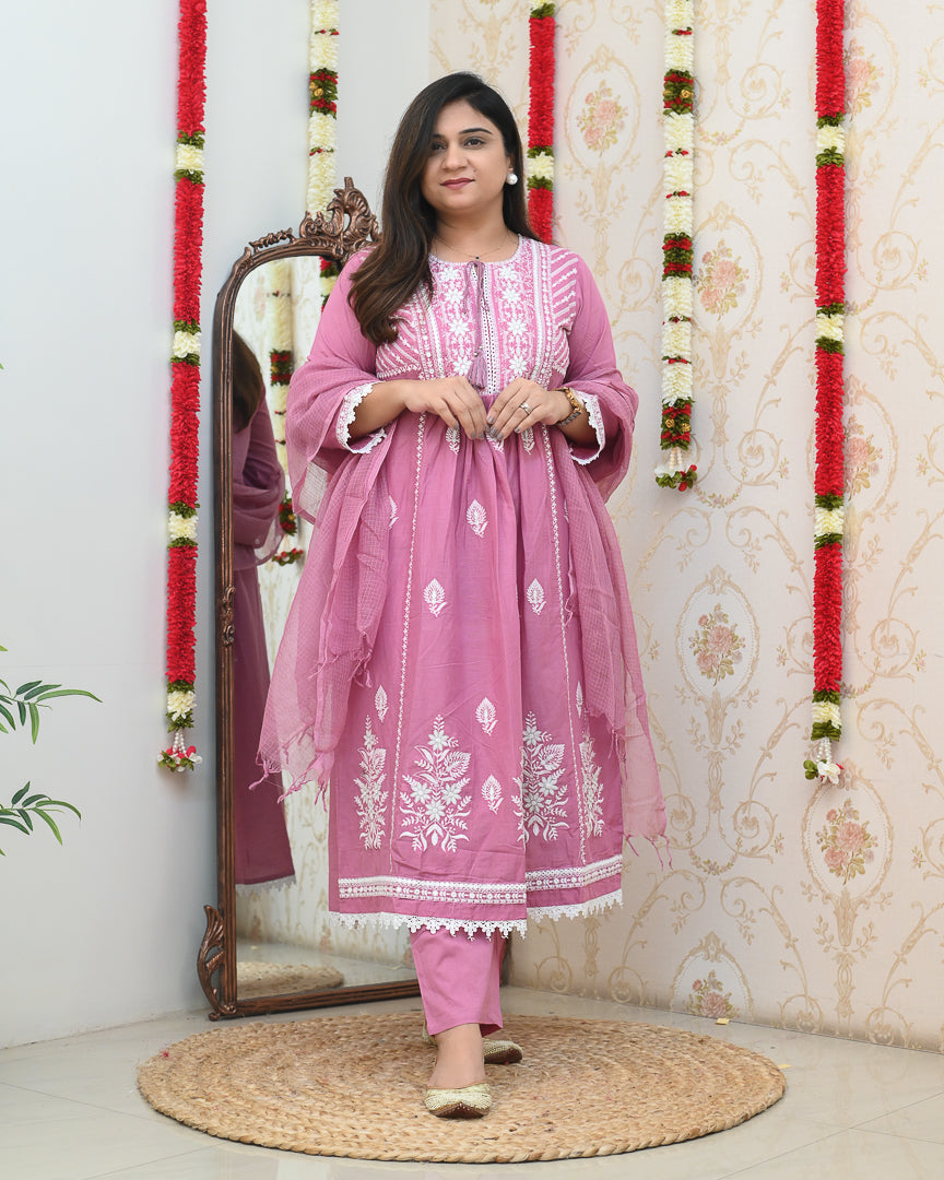 Aanya Premium Cotton Embroidered Pant set