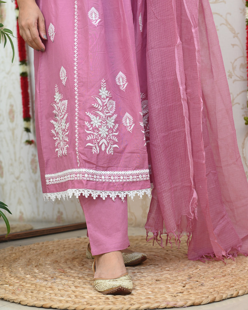 Aanya Premium Cotton Embroidered Pant set