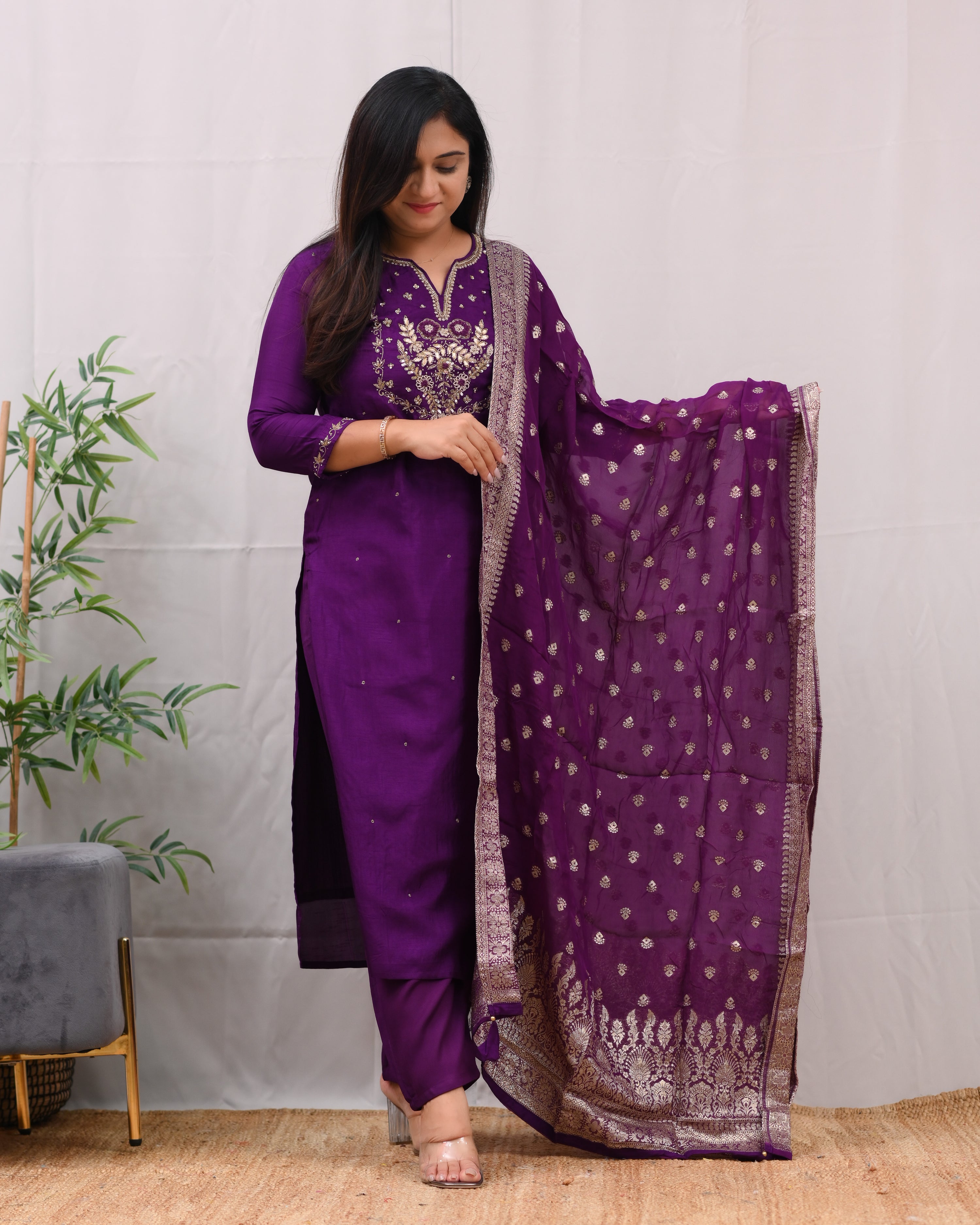 Nitara Silk Hand Embroidered Pant Set