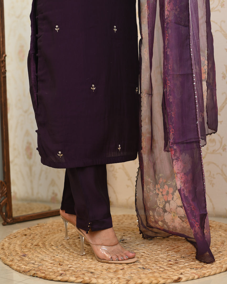 ‘Jivika’ Silk Hand embroidered Pant Set