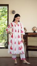 Akrita Cotton A-line Handblock Pant Set