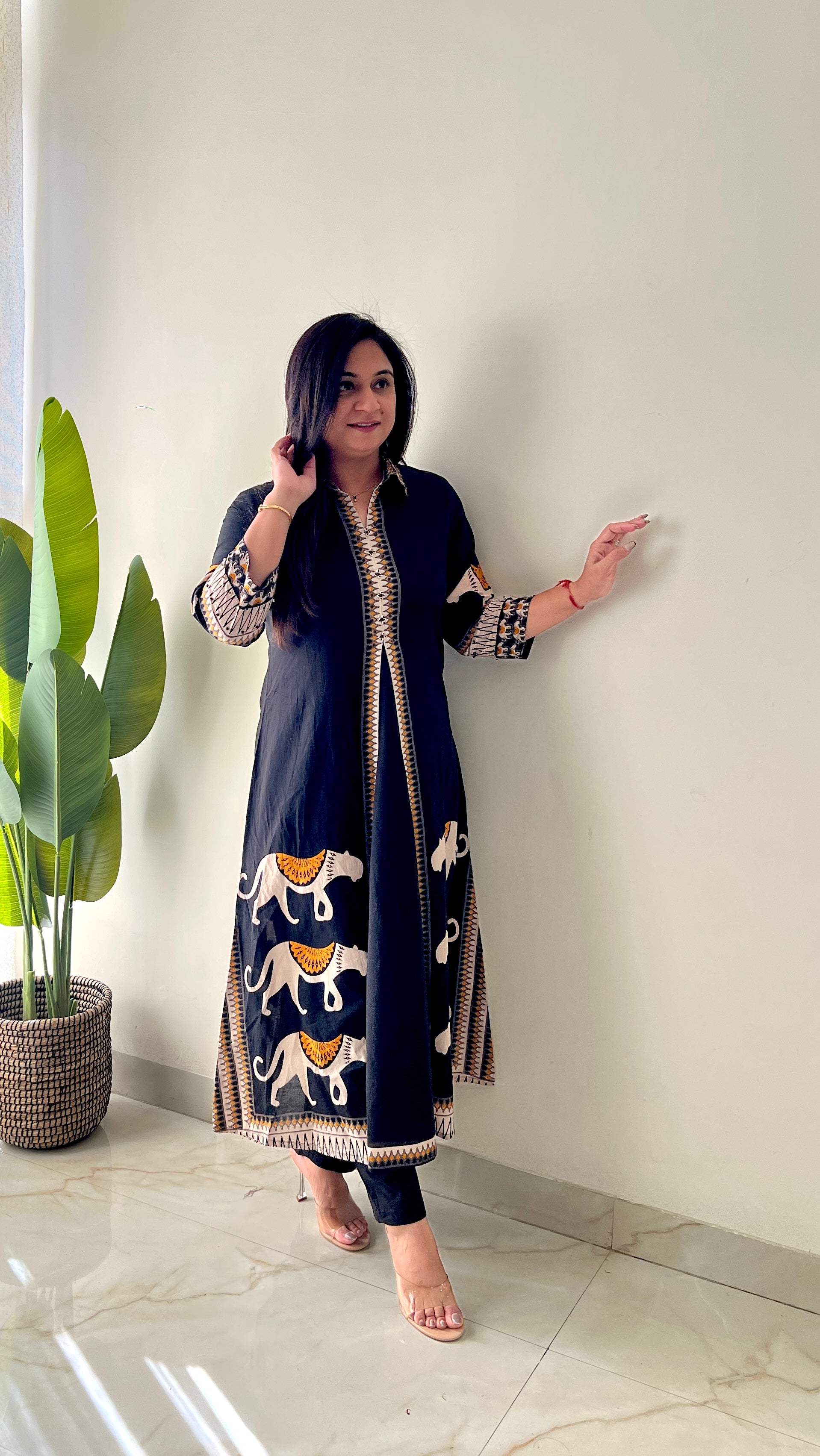 Kiara Tribal Bagh Cotton BeadWork Pant Set