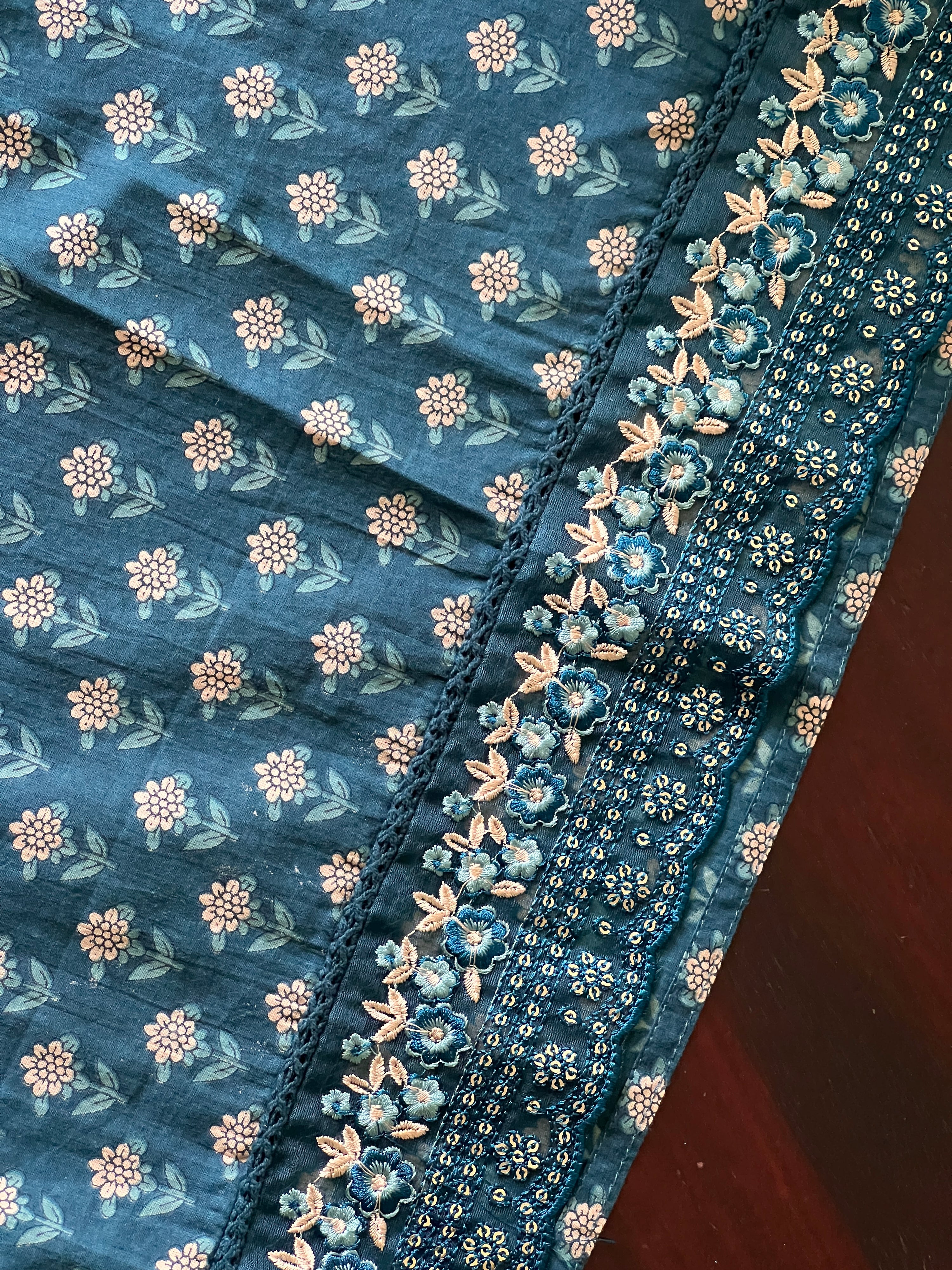 Dimpee Ajrakh Cotton HandEmbroidered Pant set