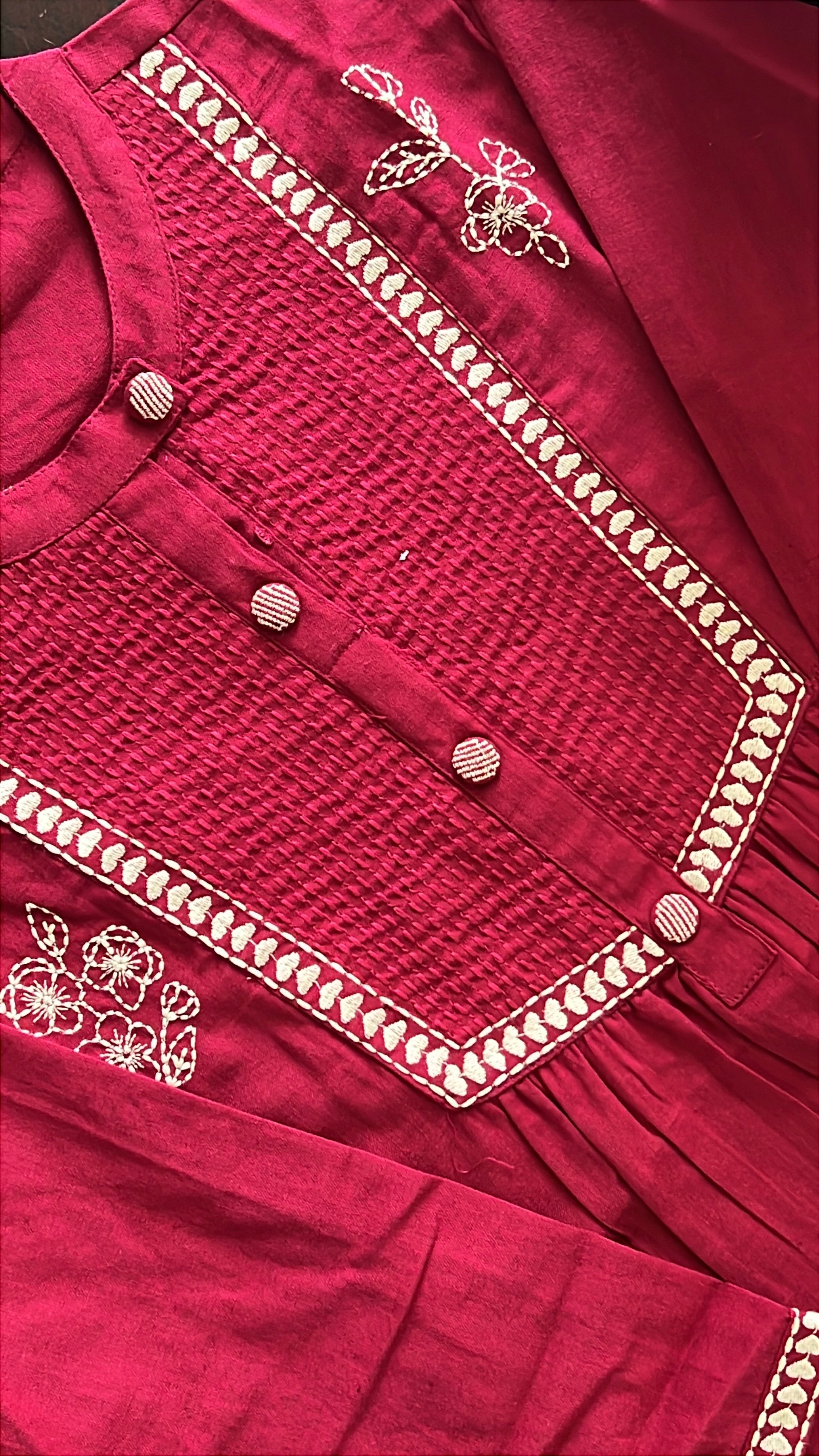 Tarini A-line cotton Embroidered Short Top