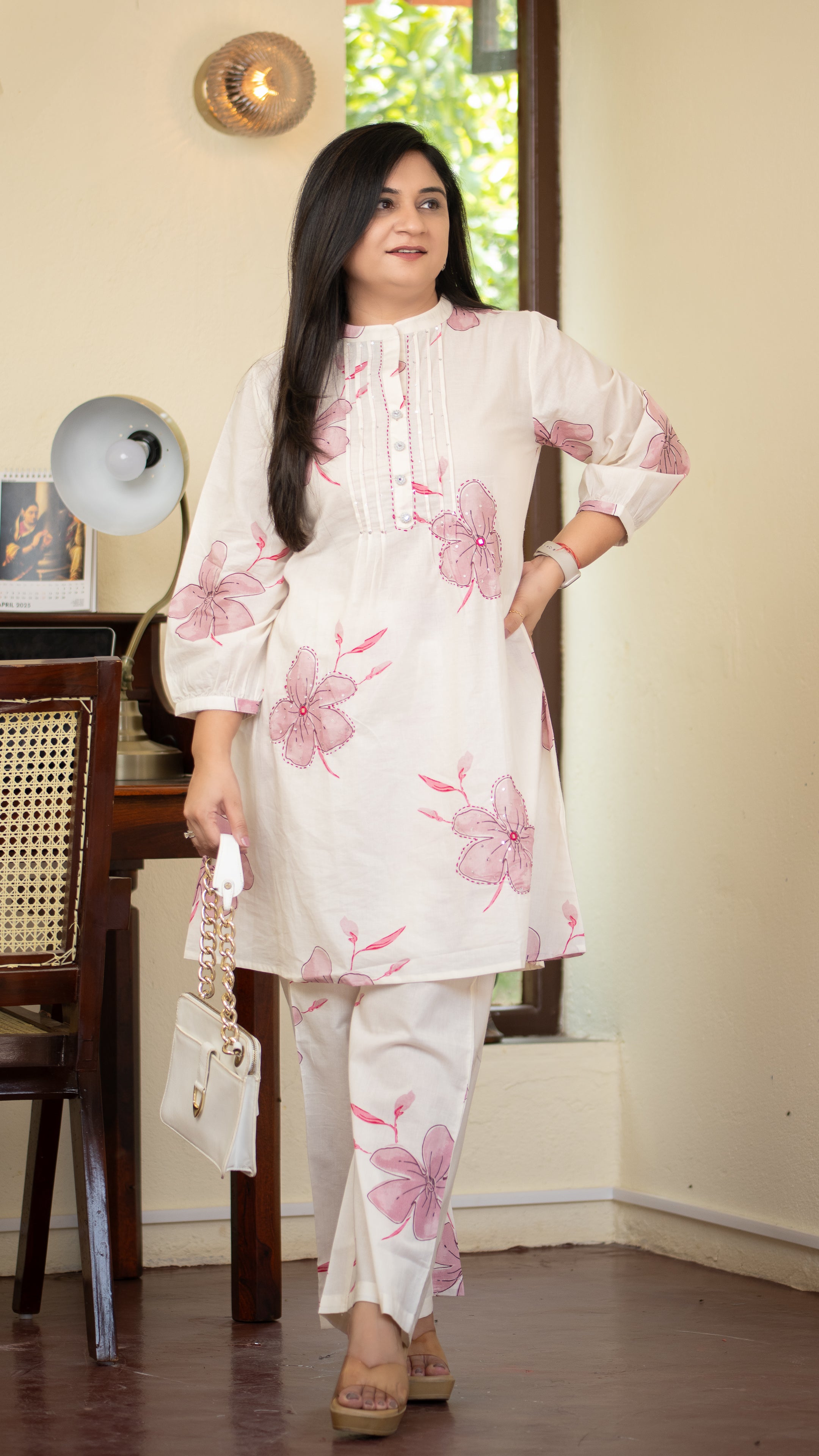 Emmi Pink Cotton Floral Coord Set