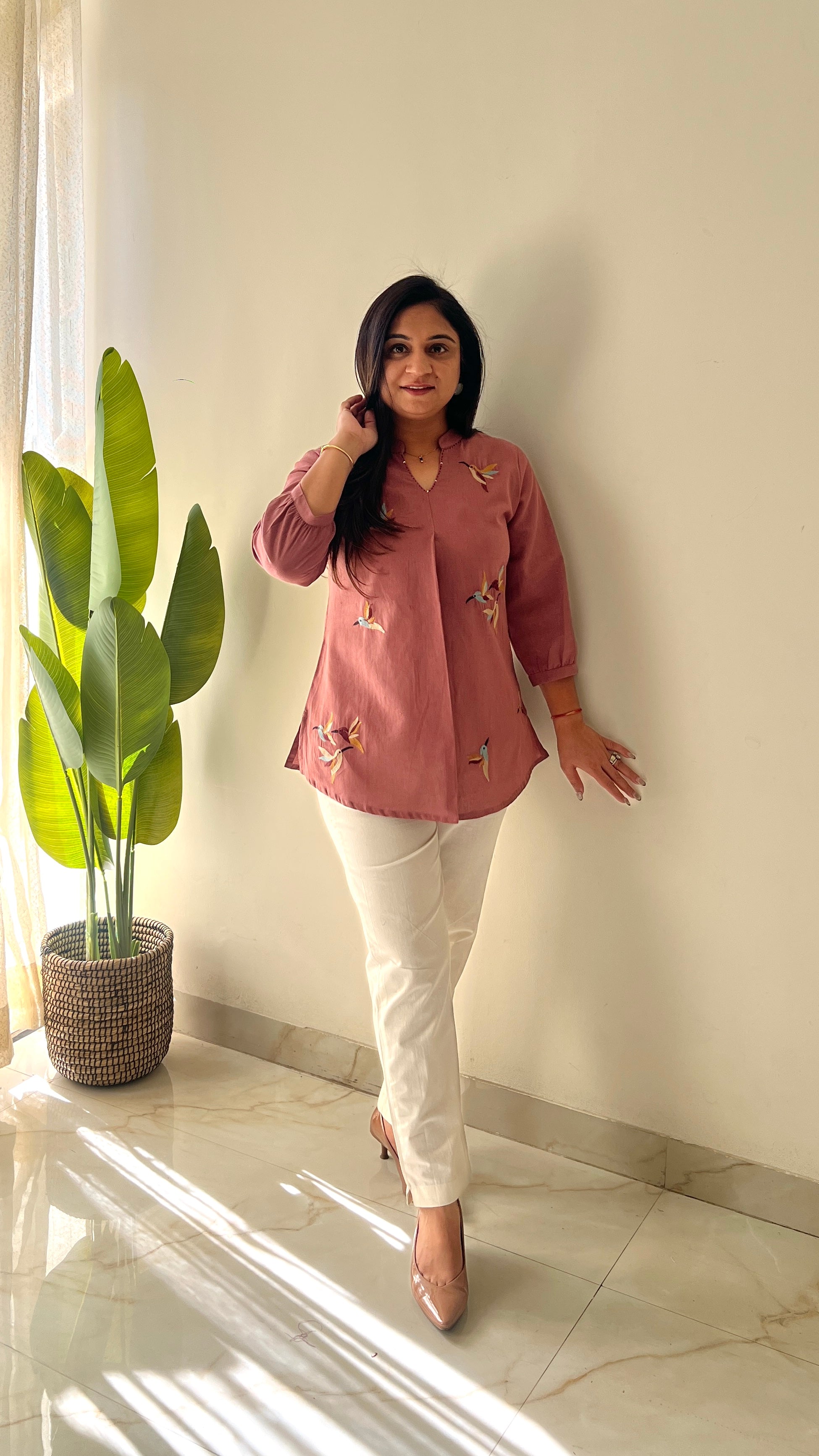 Kashi Cotton Embroidered Short Top