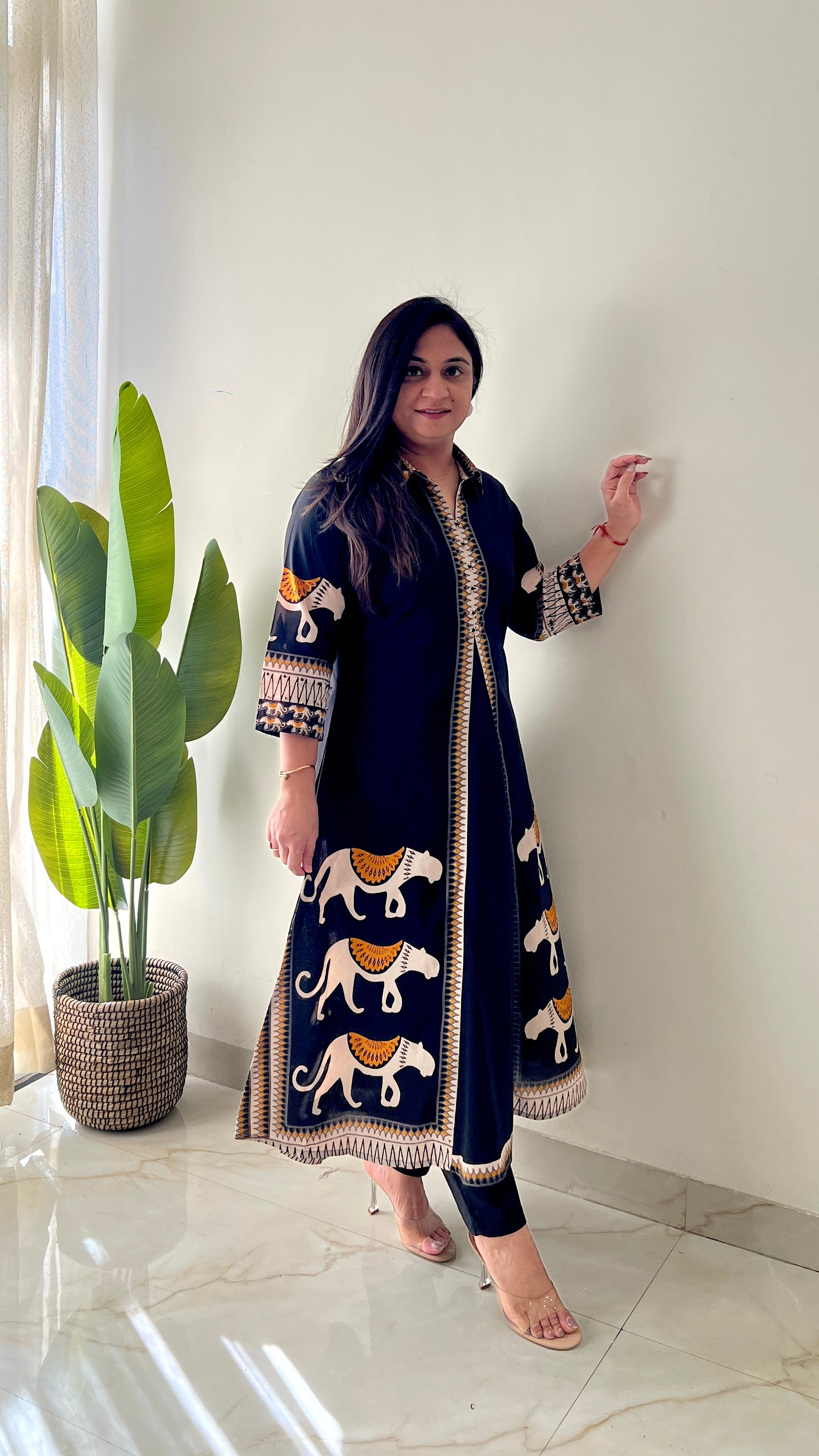 Kiara Tribal Bagh Cotton BeadWork Pant Set