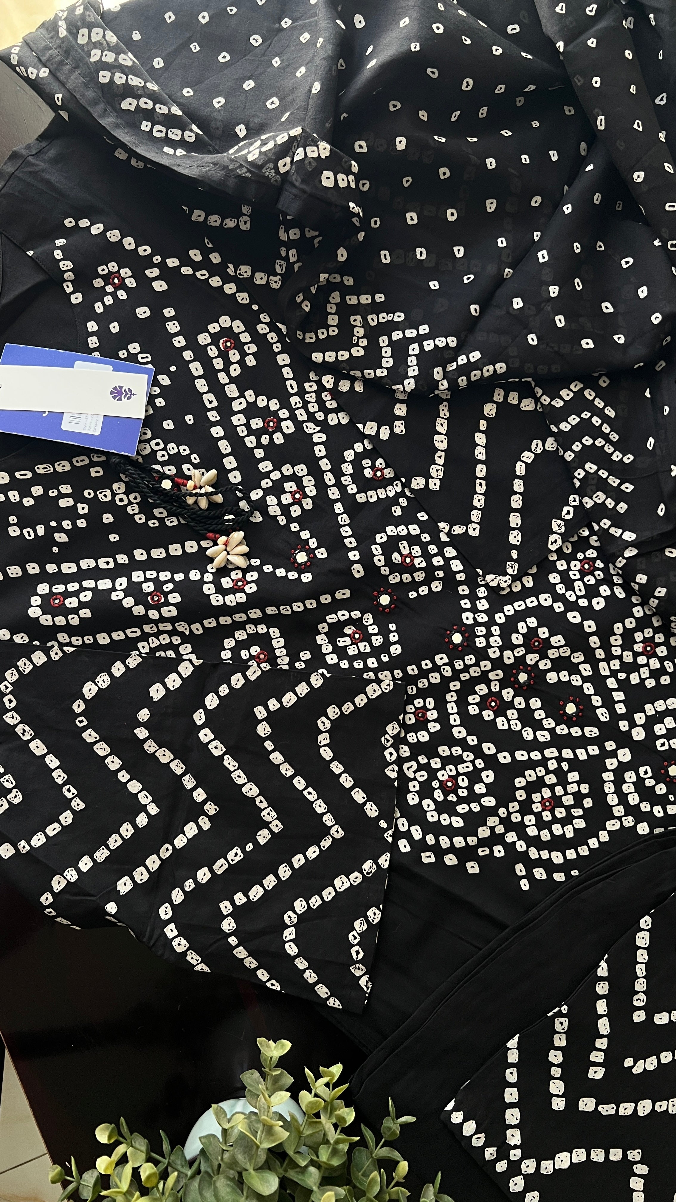 Sanchi Cotton Bandhani Straight Pant Set