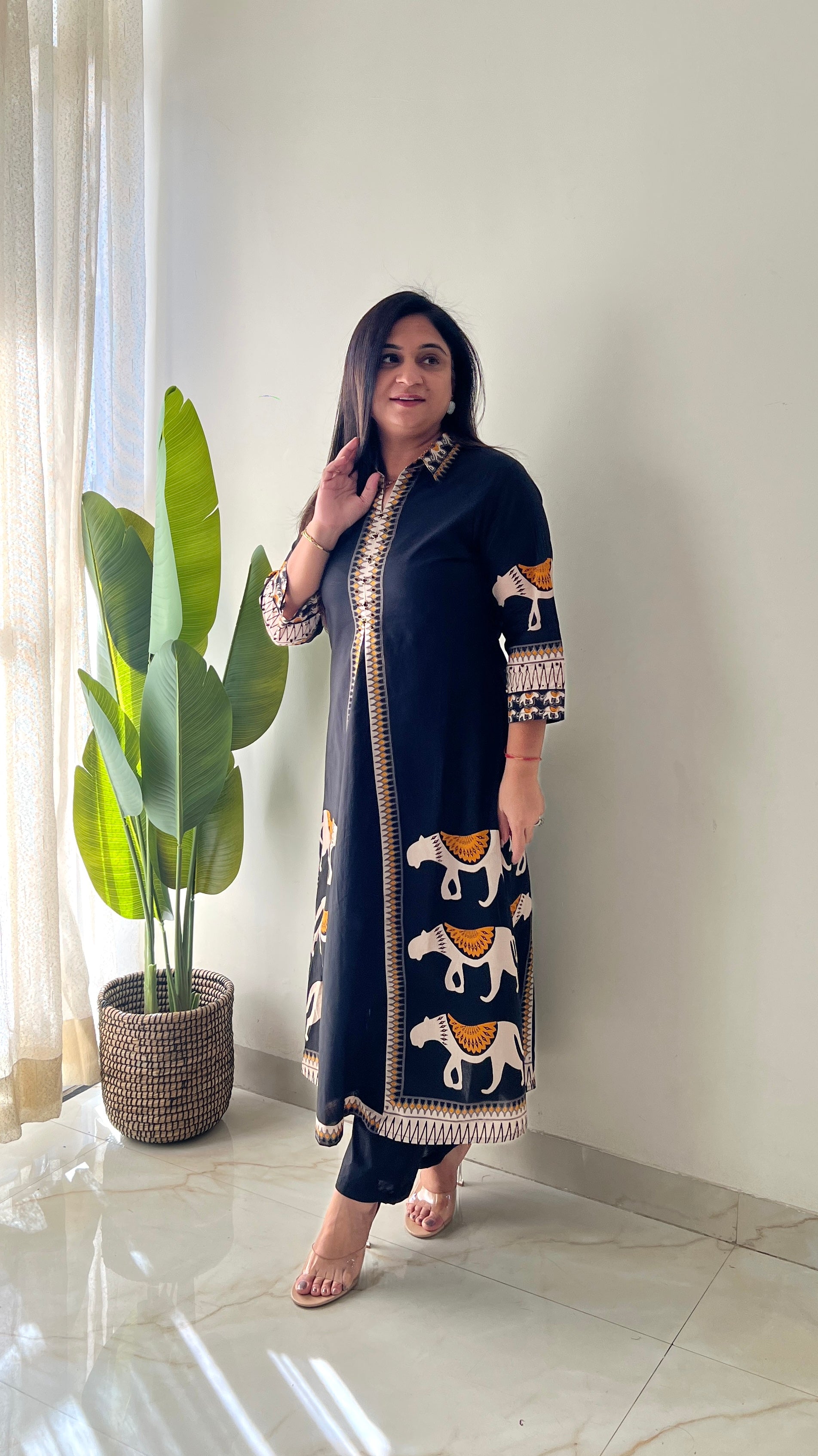 Kiara Tribal Bagh Cotton BeadWork Pant Set