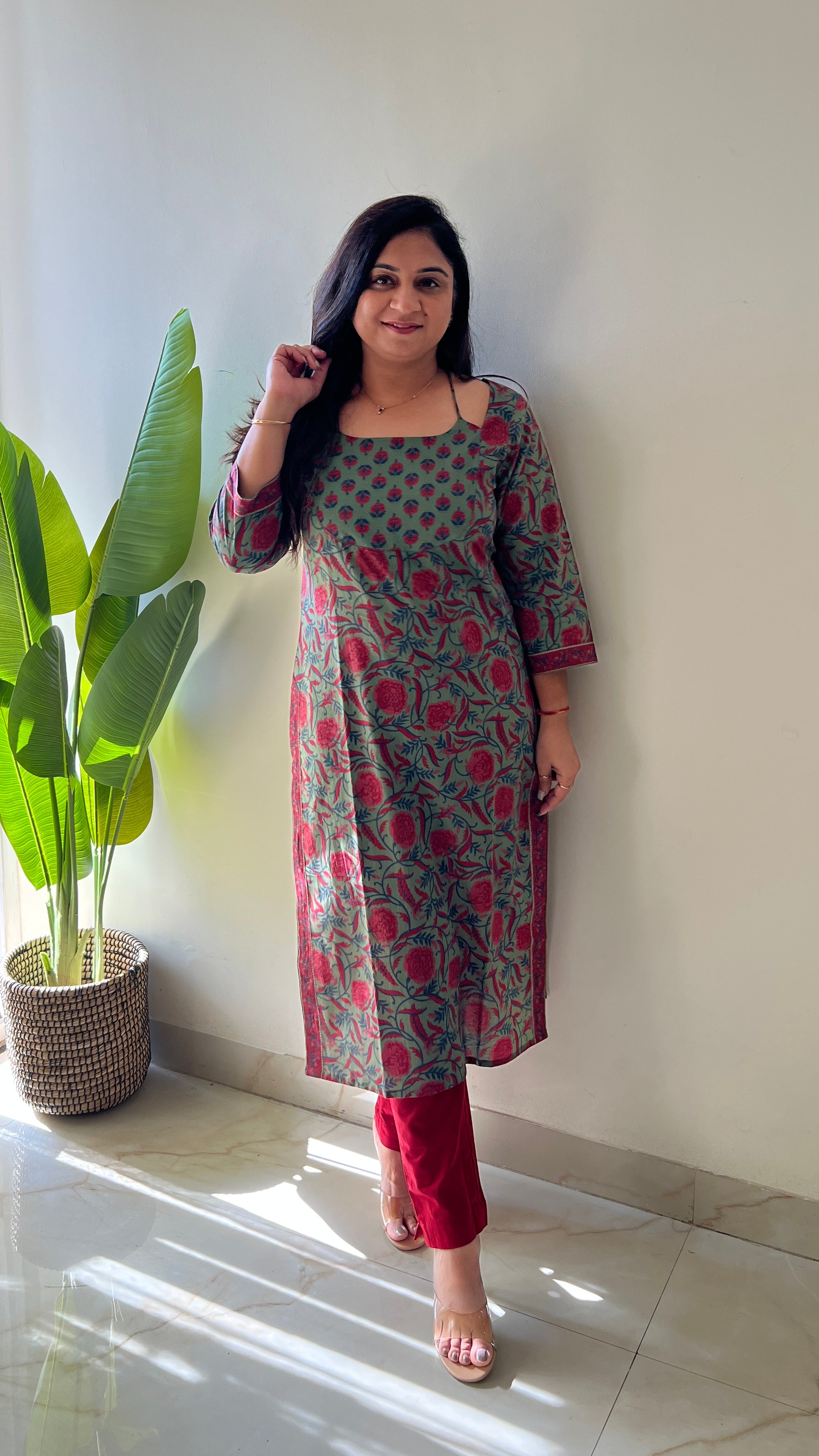 Cotton Handblock Casual Straight Kurta