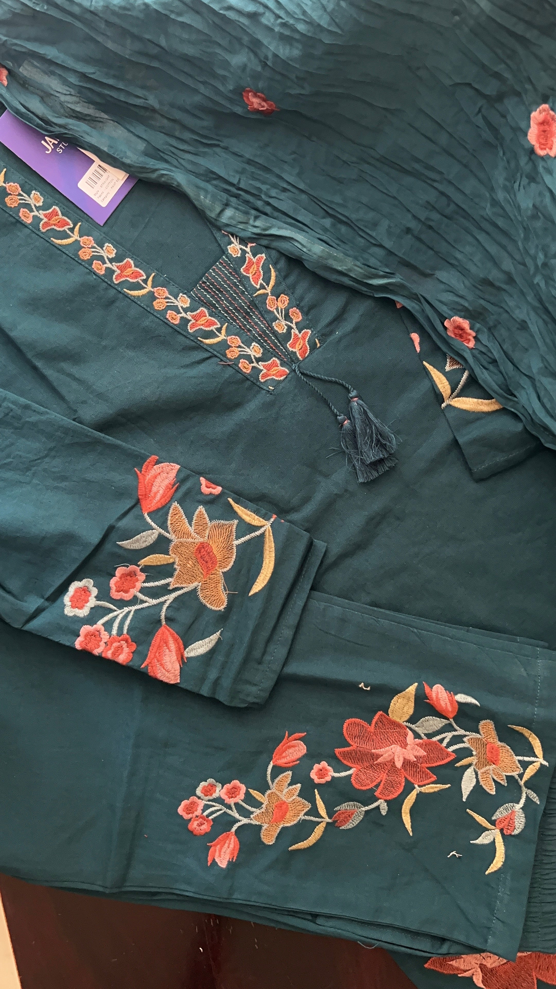 Nimrat Cotton Embroidered Pant Set - The Jaipur Studio