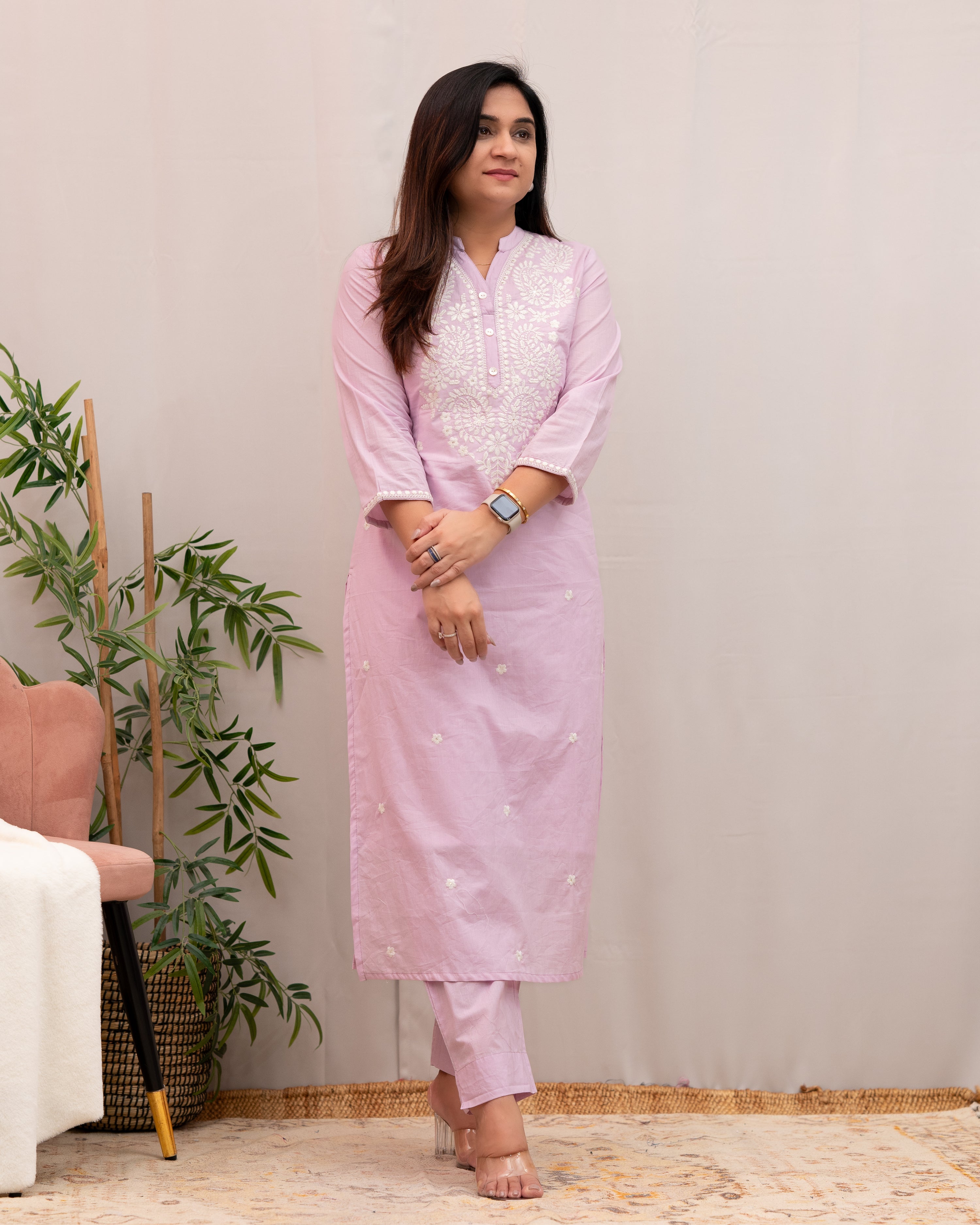 Zubaina Cotton Embroidered Pant Set