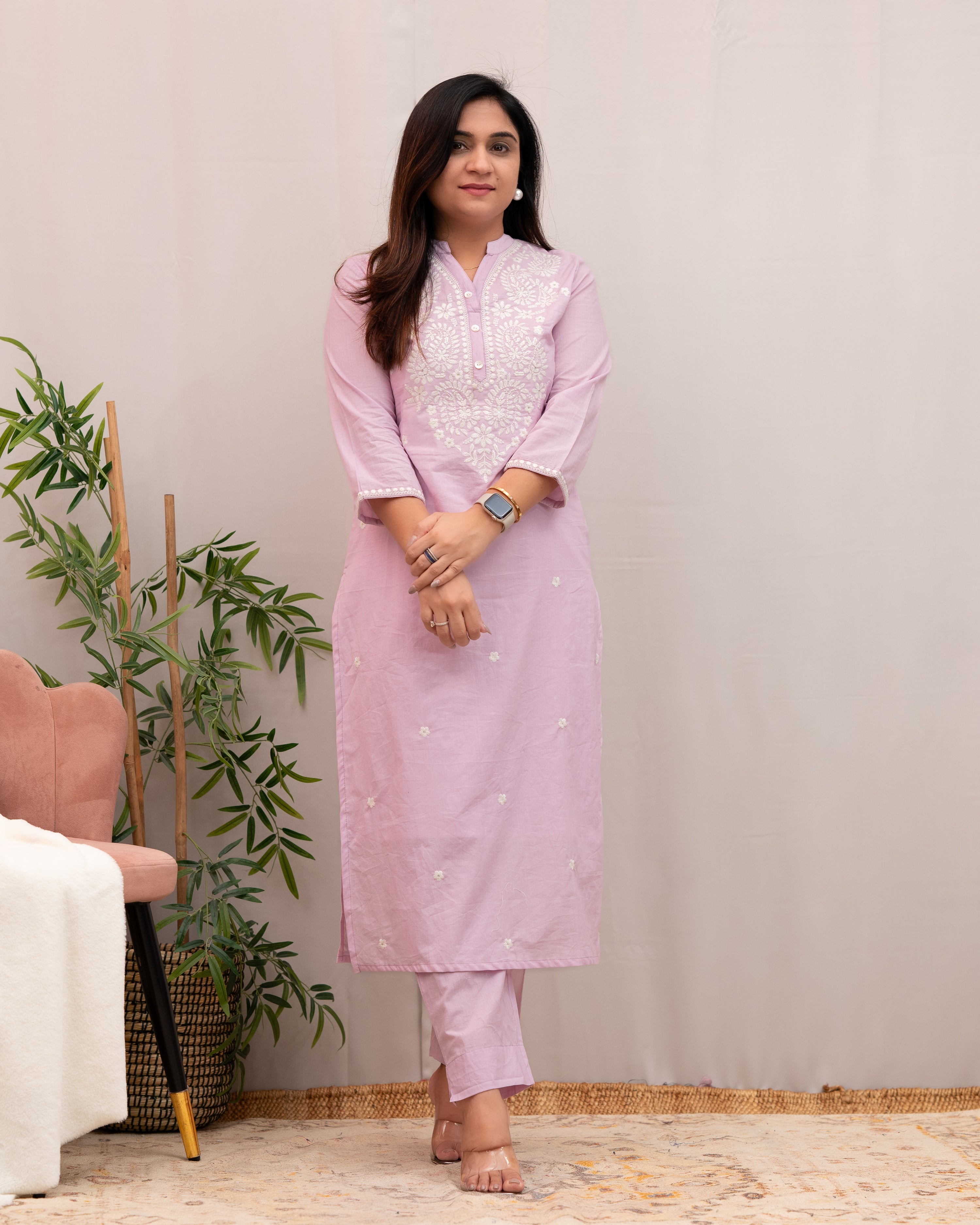 Zubaina Cotton Embroidered Pant Set