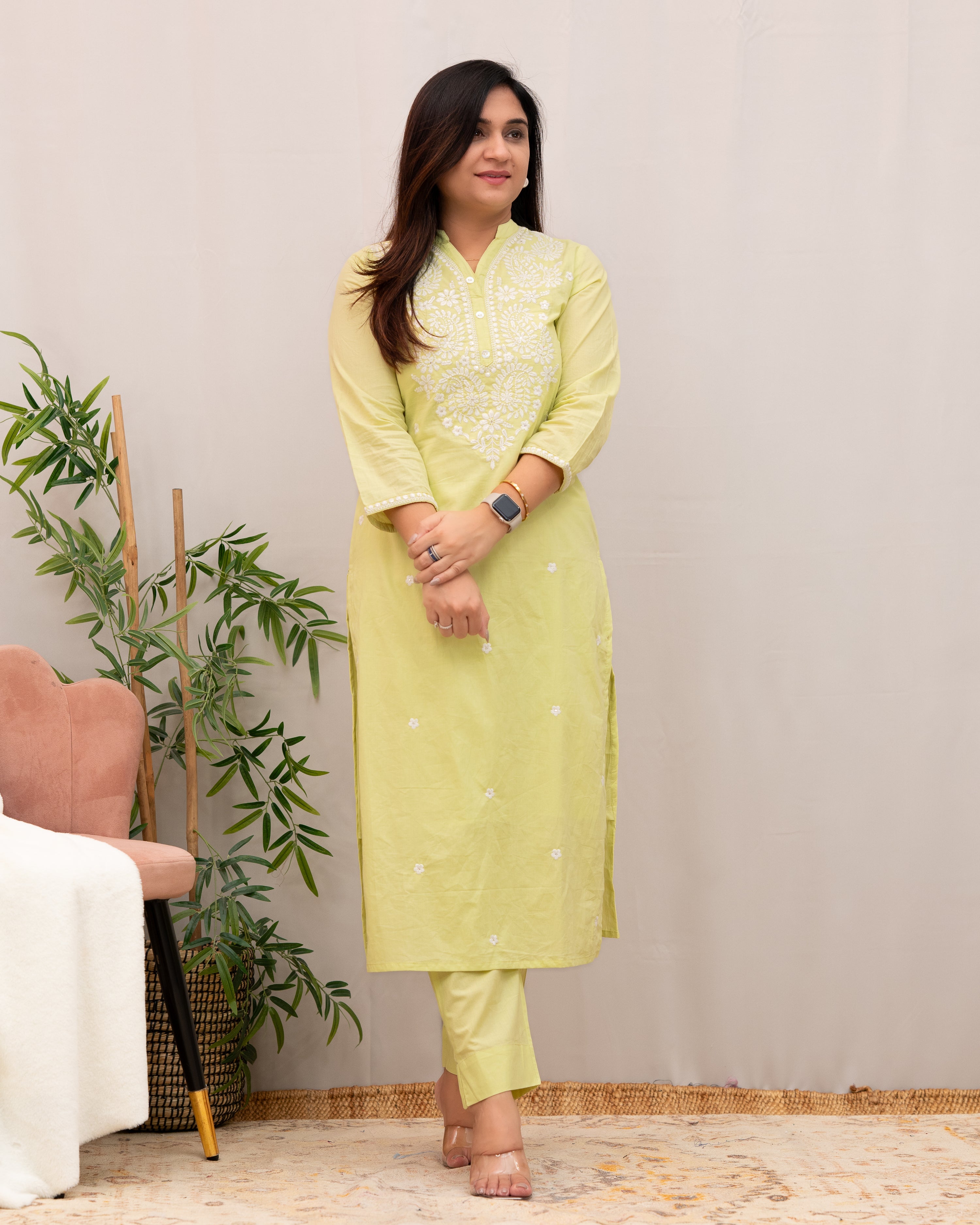 Zubaina Cotton Embroidered Pant Set