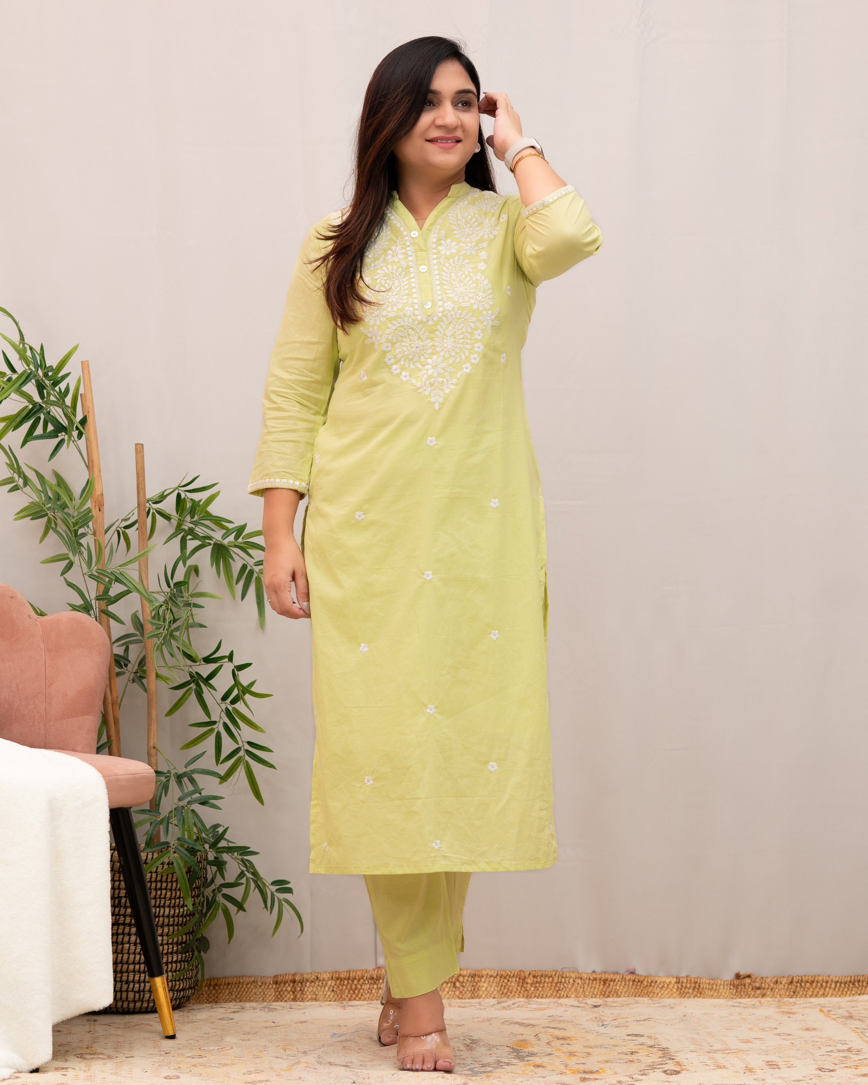 Zubaina Cotton Embroidered Pant Set