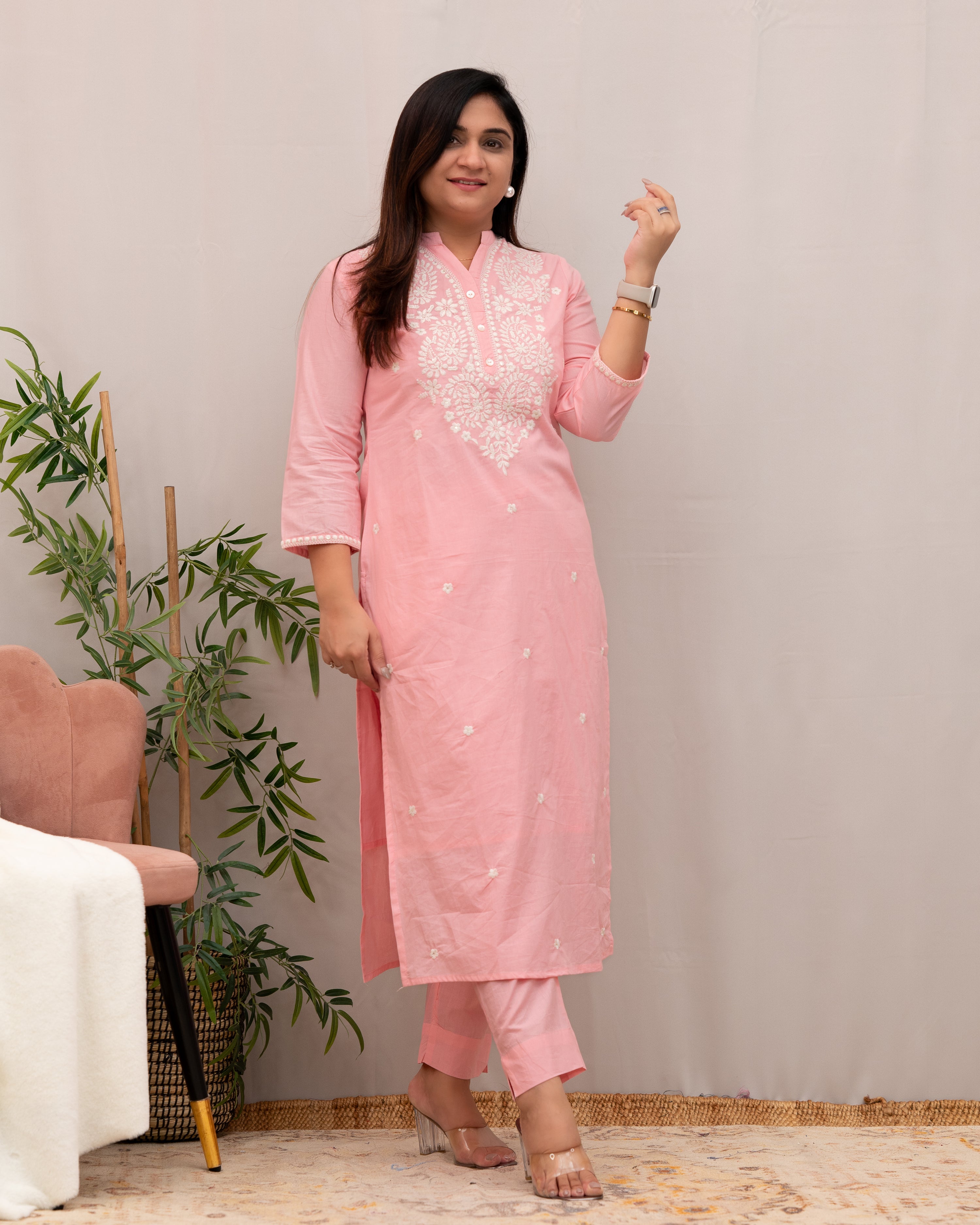 Zubaina Cotton Embroidered Pant Set