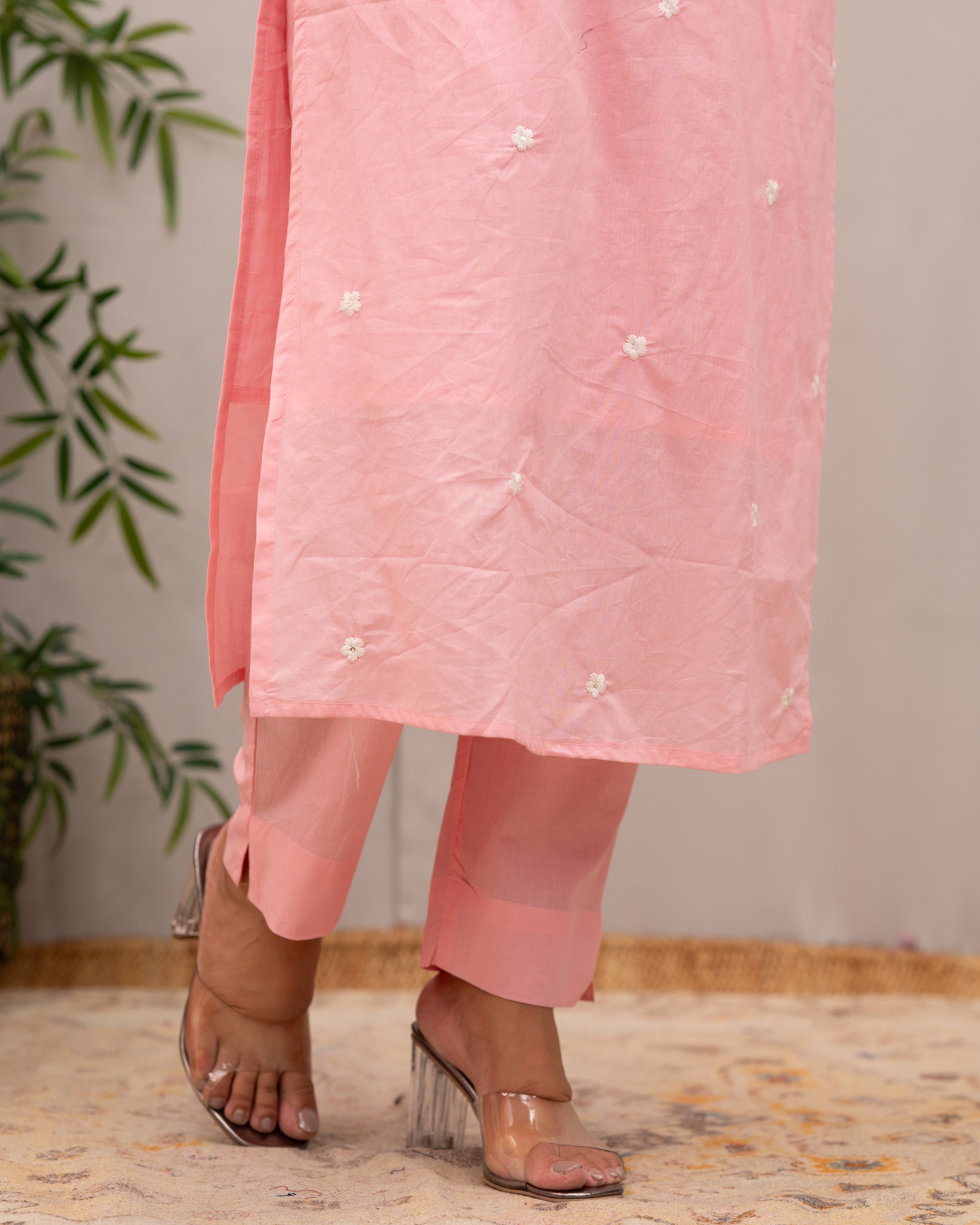 Zubaina Cotton Embroidered Pant Set - The Jaipur Studio