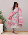 Shabana Cotton Pakistani Suit with Lace Detailing - The Jaipur Studio