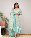 Aadhaya Angrakha Handblock Front Slit Pant Set