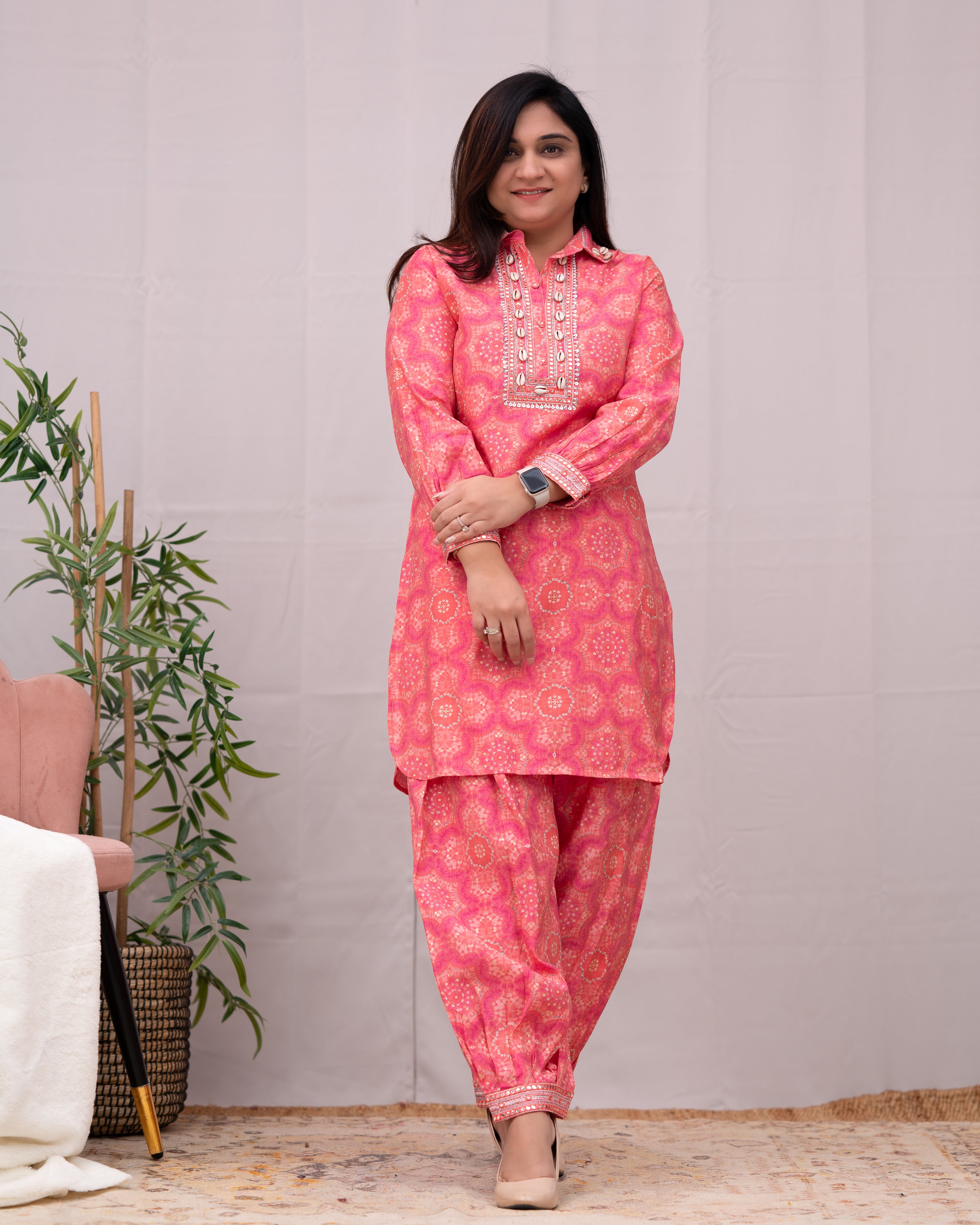 Veeraha Embroidered Muslin Afgani Coord set with Kodi Detailing