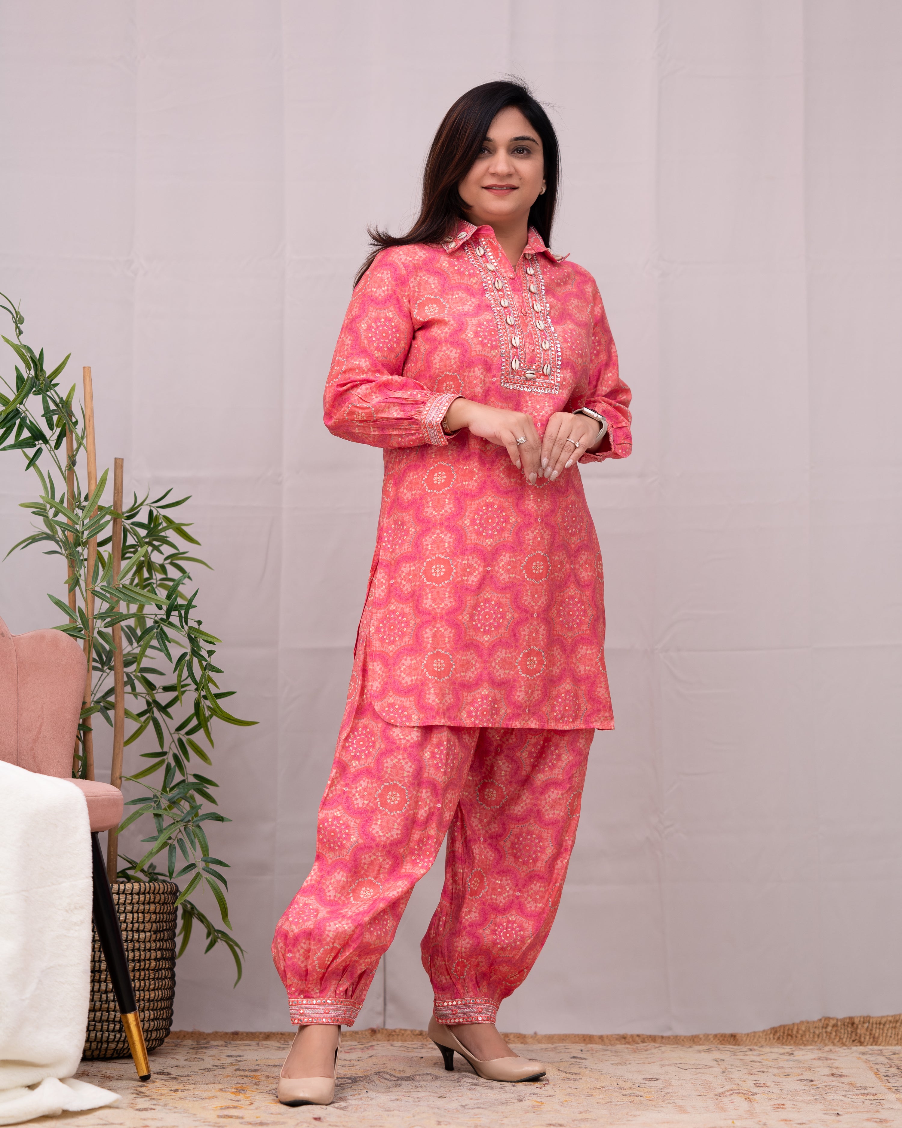 Veeraha Embroidered Muslin Afgani Coord set with Kodi Detailing