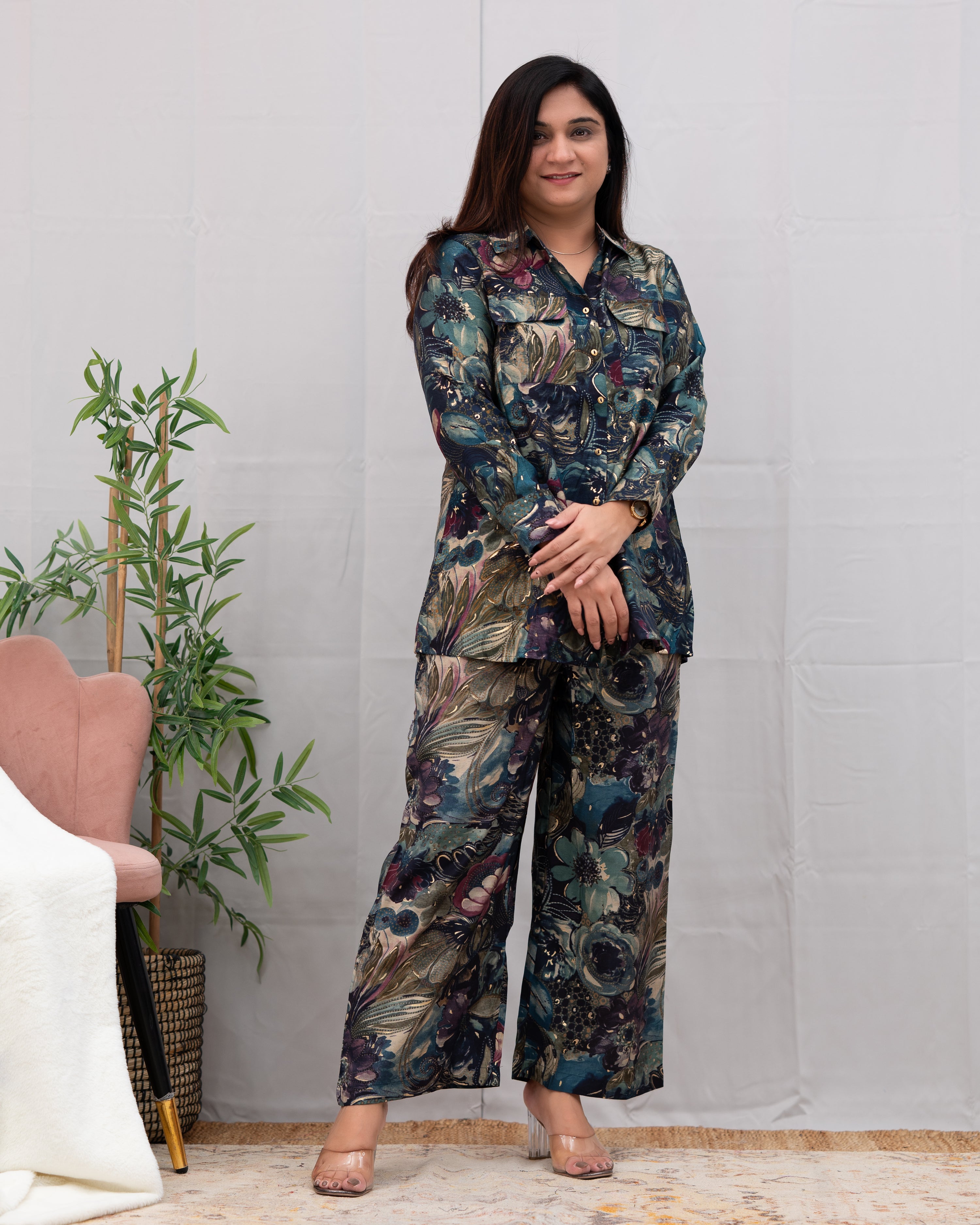 Nia Muslin digital Print Coord Set