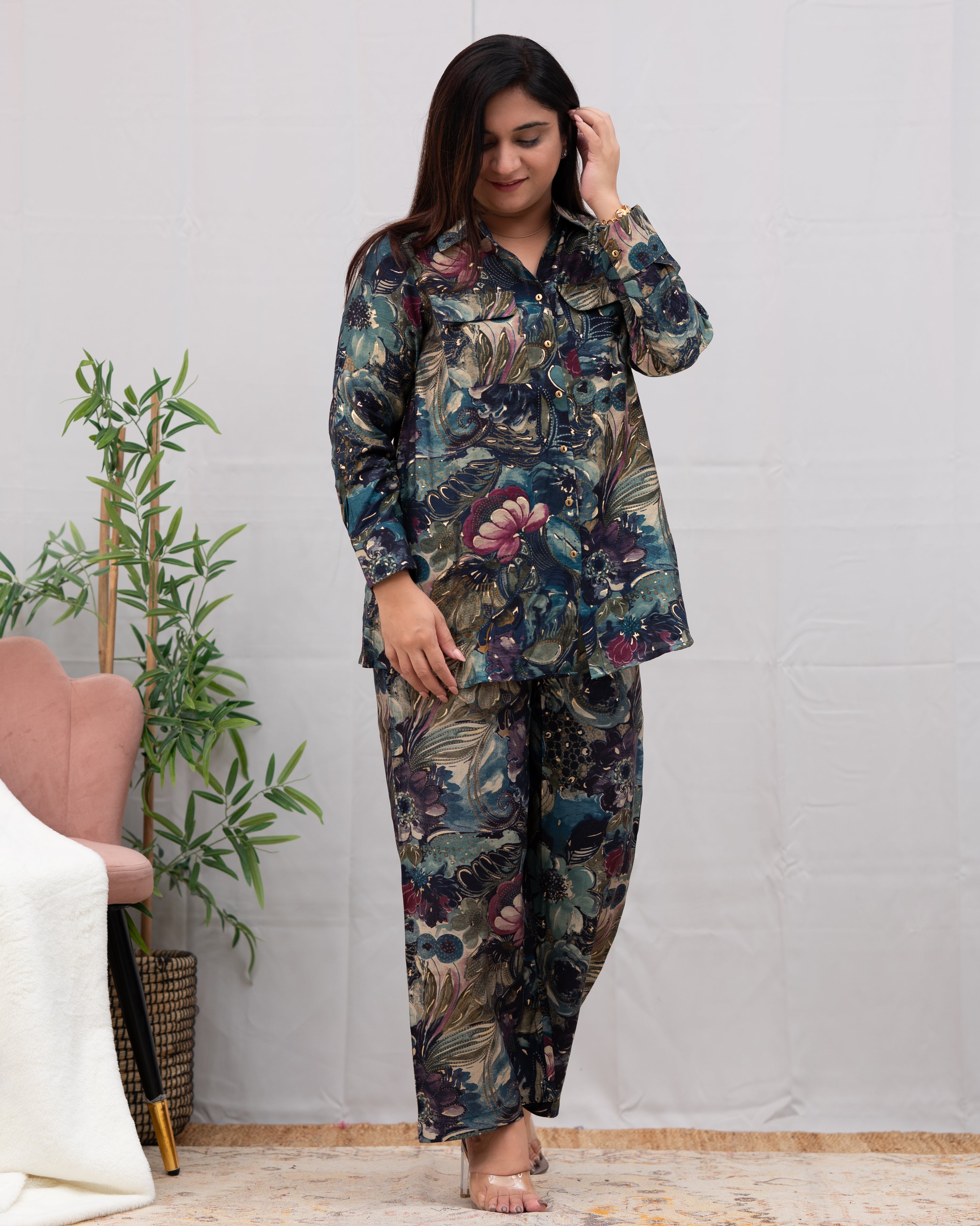 Nia Muslin digital Print Coord Set