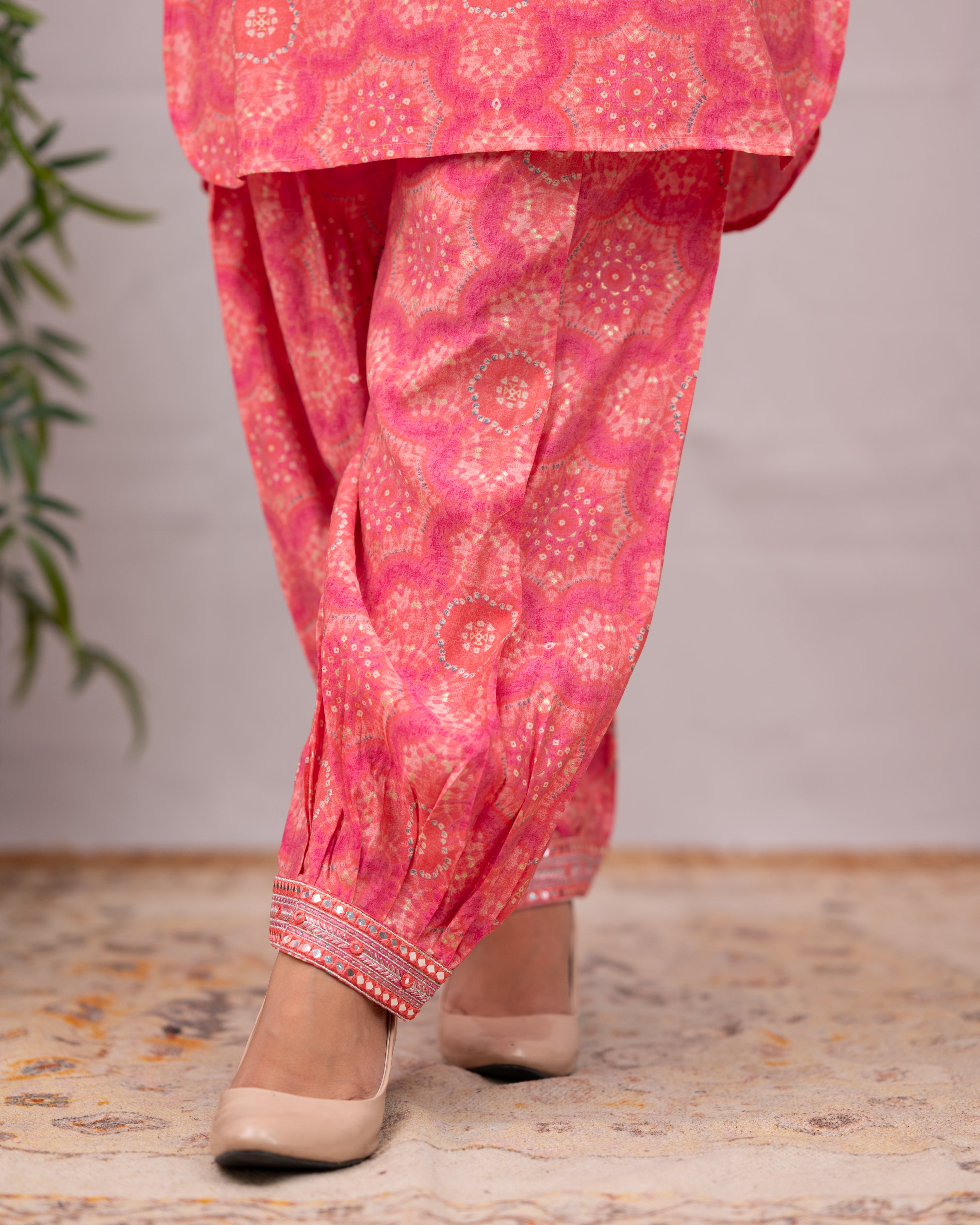 Veeraha Embroidered Muslin Afgani Coord set with Kodi Detailing