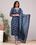 Anina Cotton Zari Embroidered Pant Set