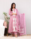 Kaira Premium Cotton Embroidered A-line Dupatta Set