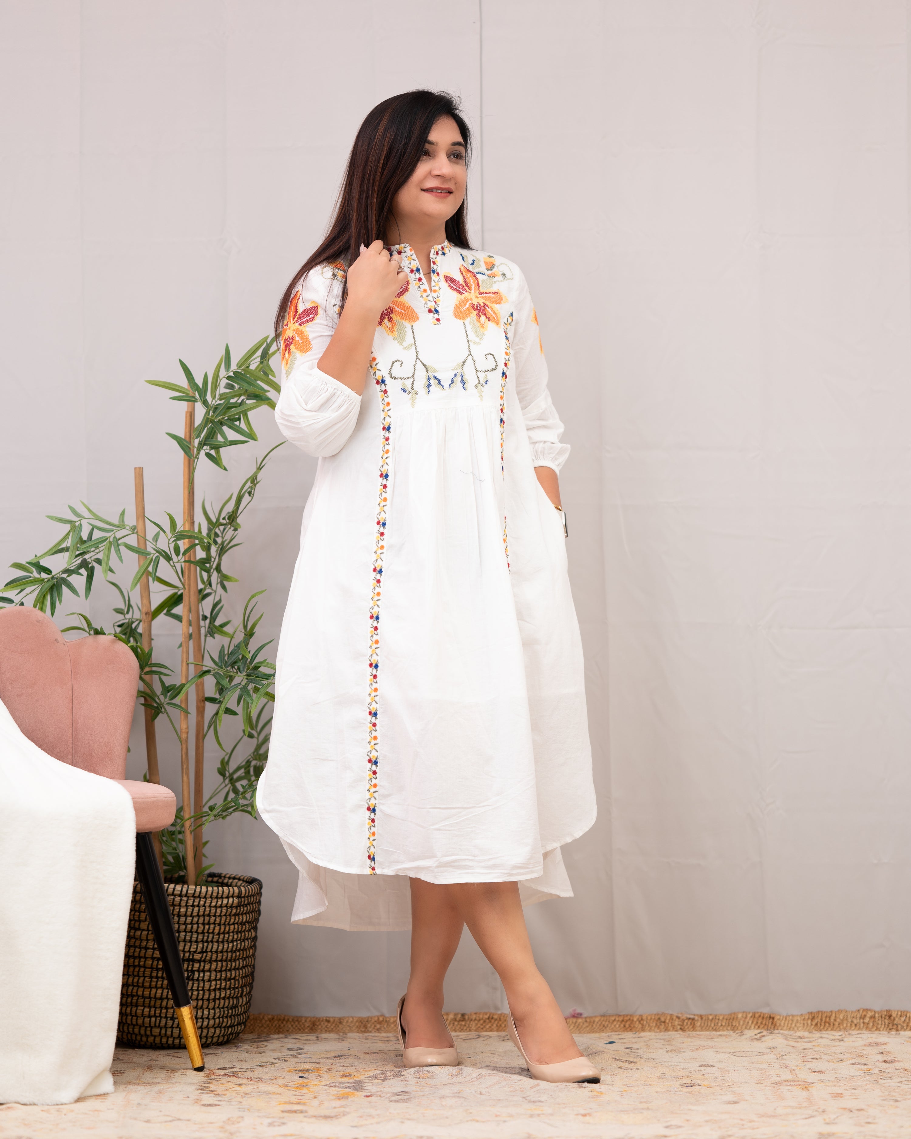 Jimmy Summerish Embroidered Cotton Dress