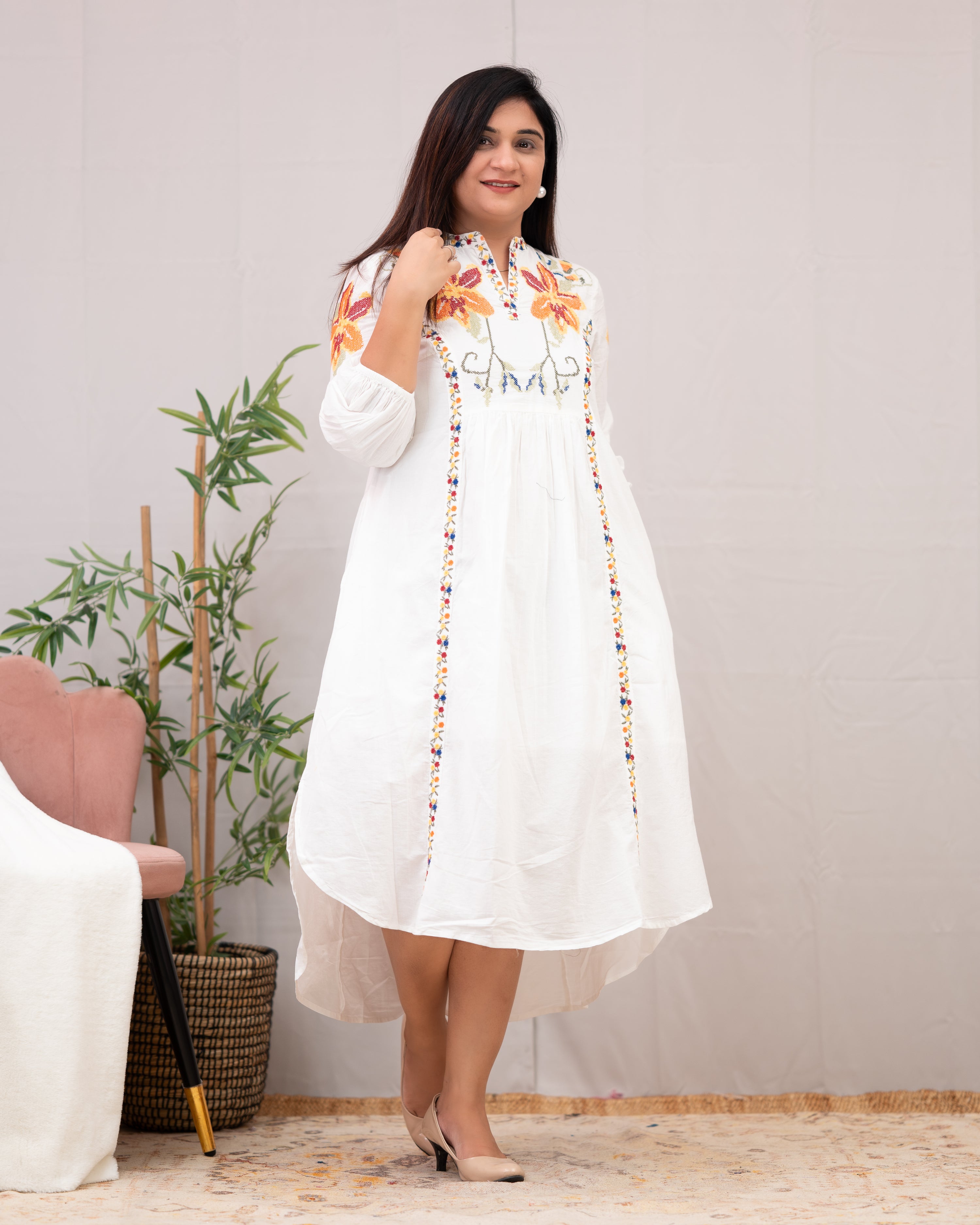 Jimmy Summerish Embroidered Cotton Dress