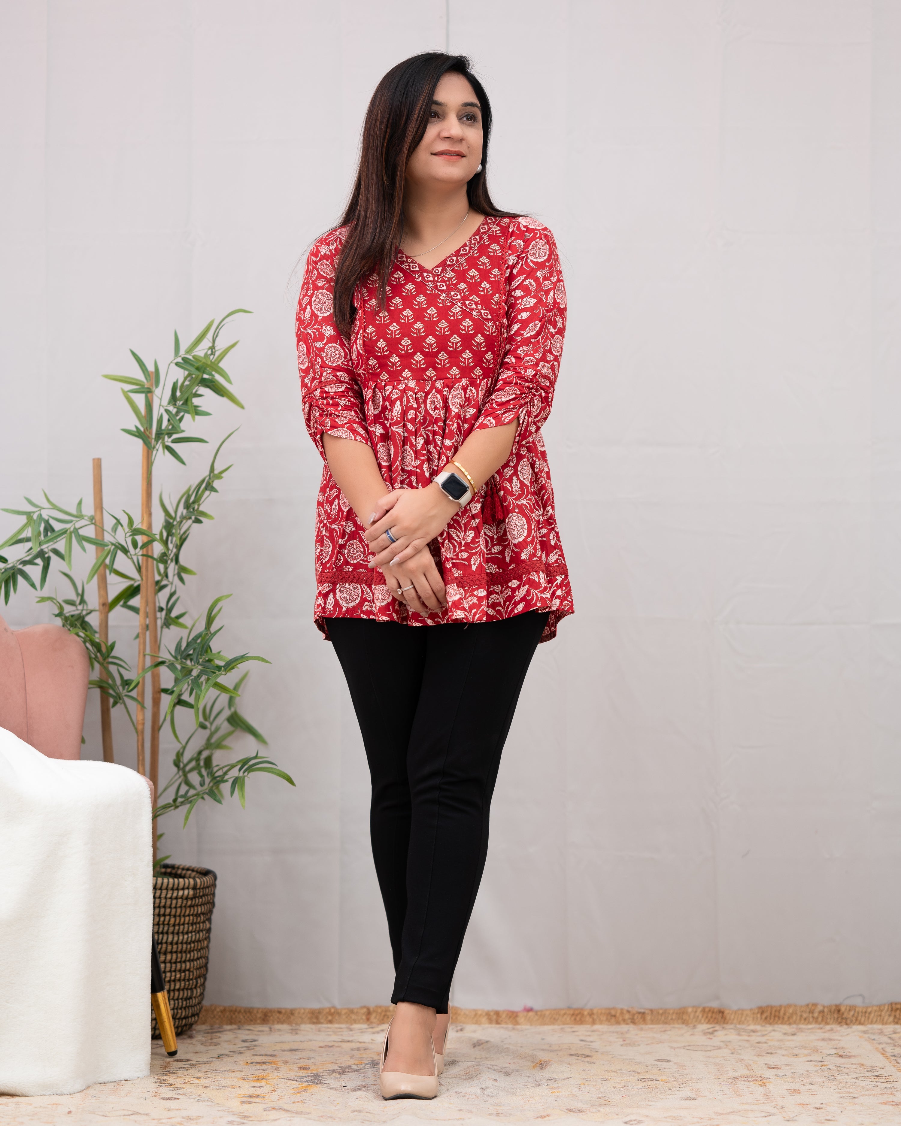 Casual Cotton Embroidered Short Top