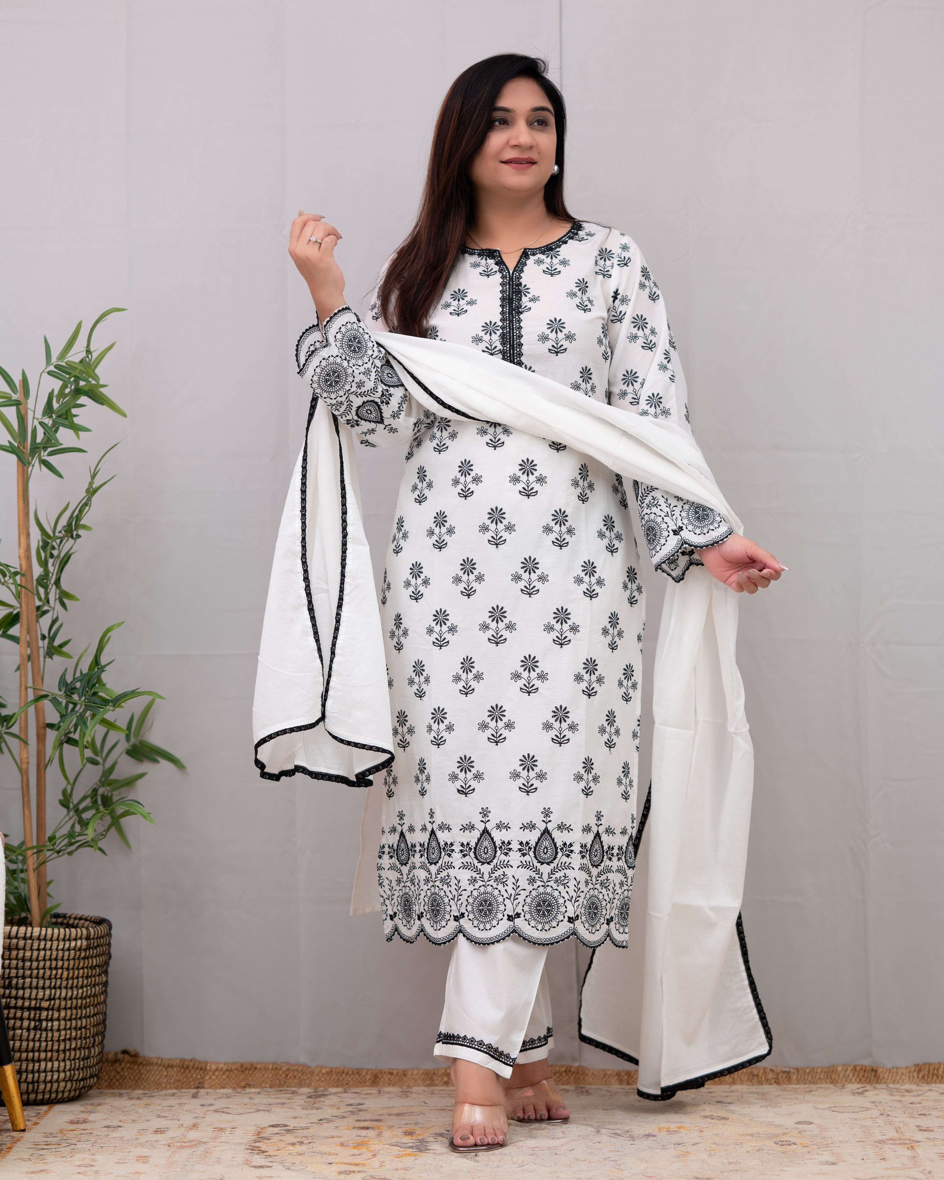 Sabira Cotton Embroidered Pakistani Pant Set