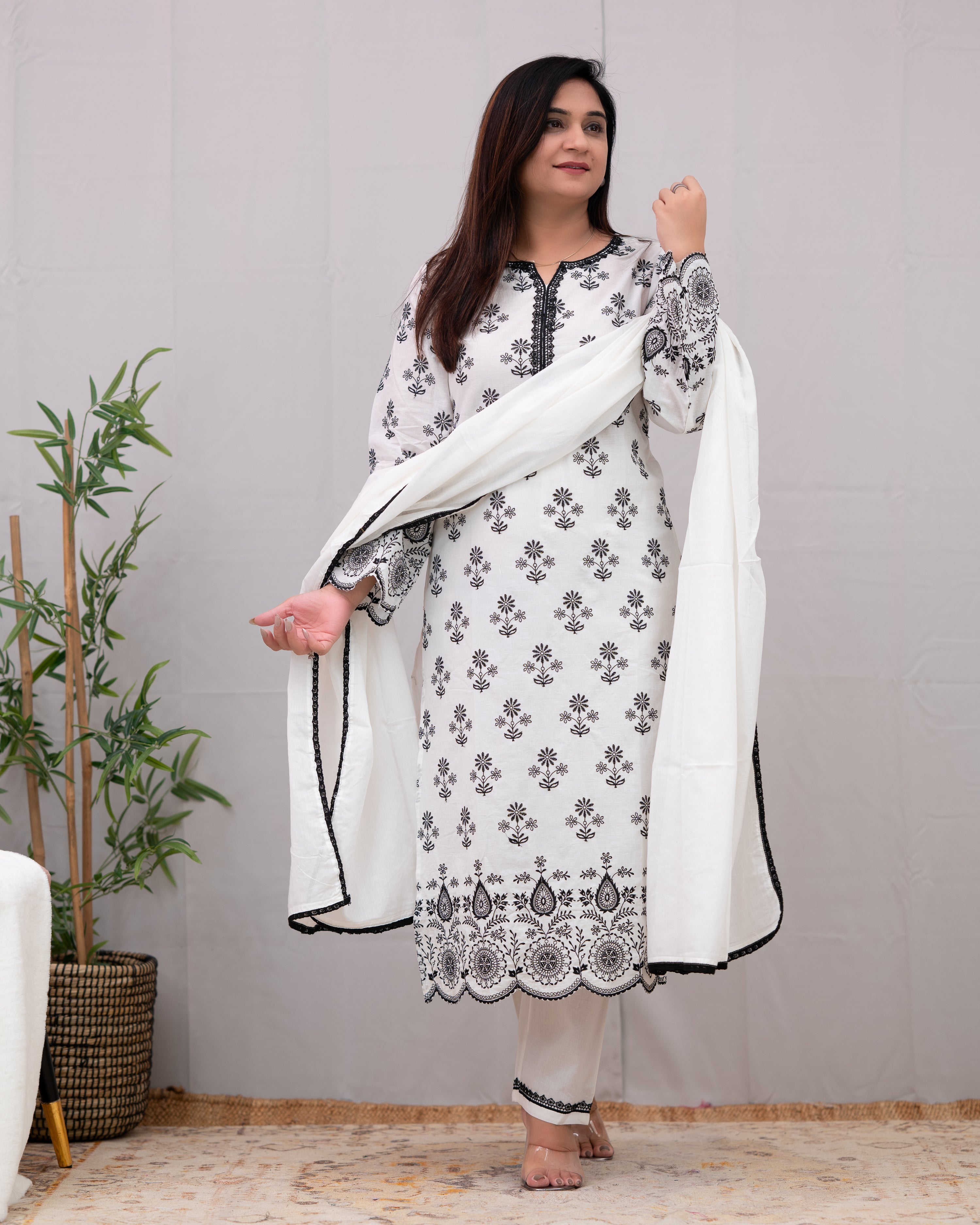 Sabira Cotton Embroidered Pakistani Pant Set