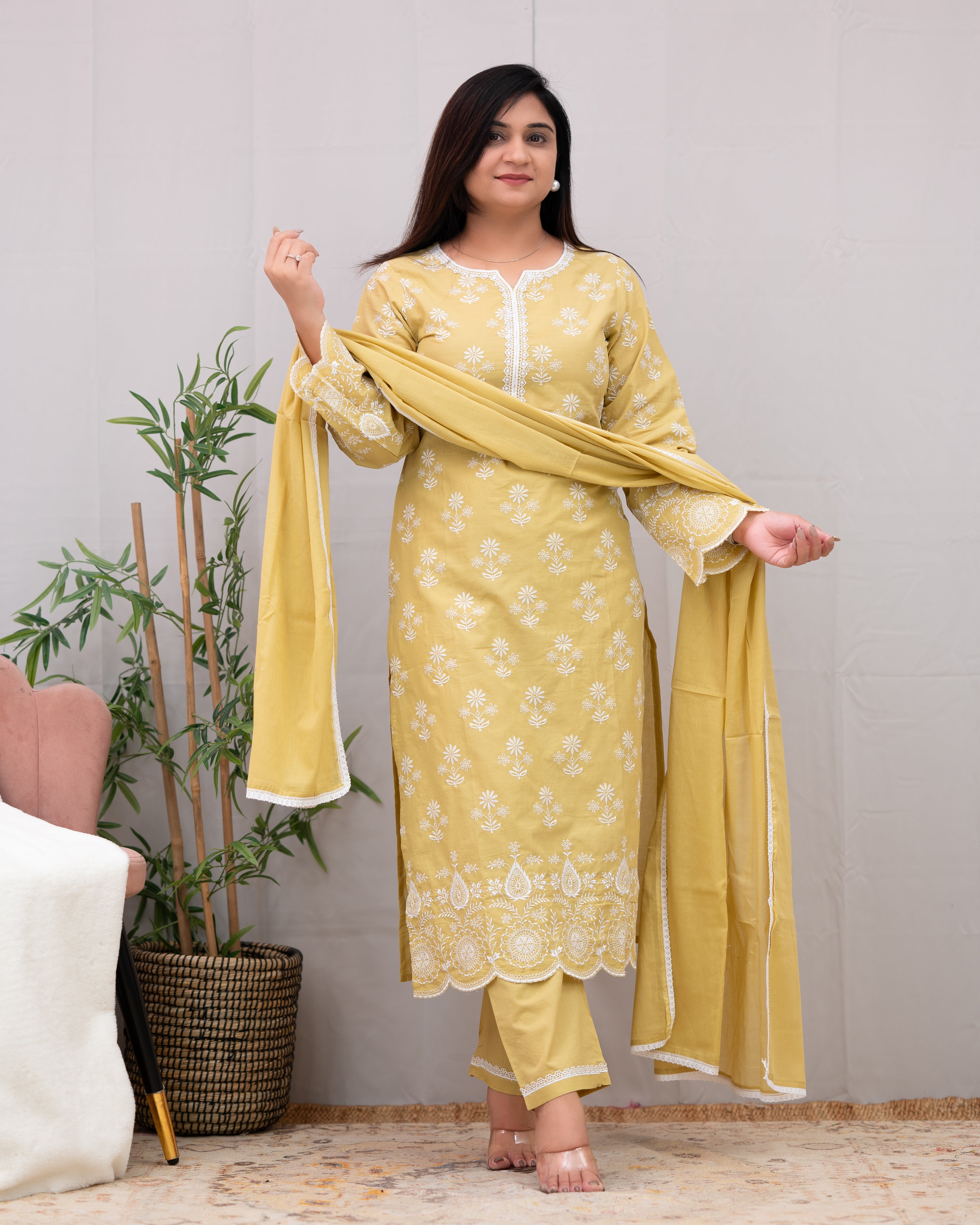 Sabira Cotton Embroidered Pakistani Pant Set