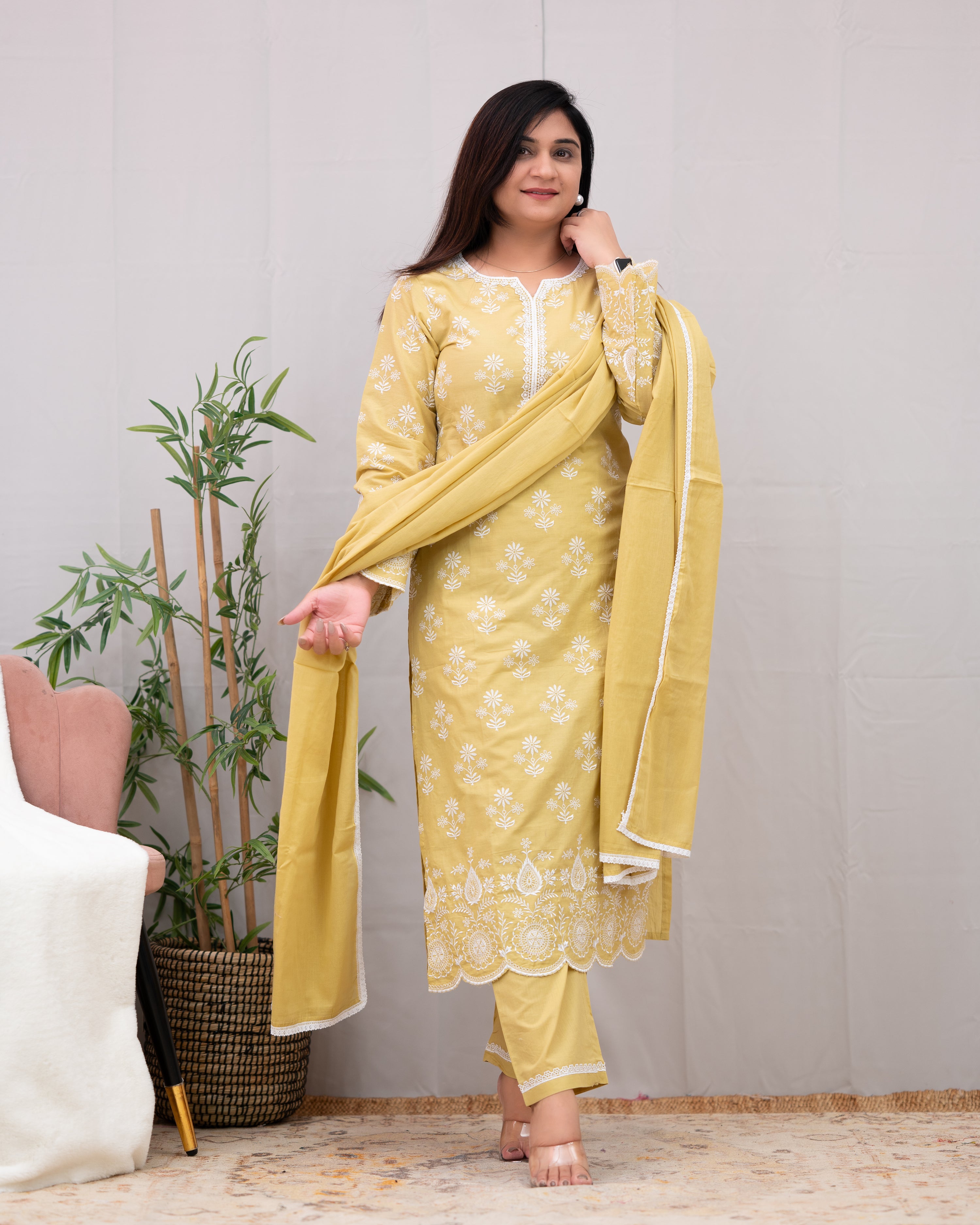 Sabira Cotton Embroidered Pakistani Pant Set