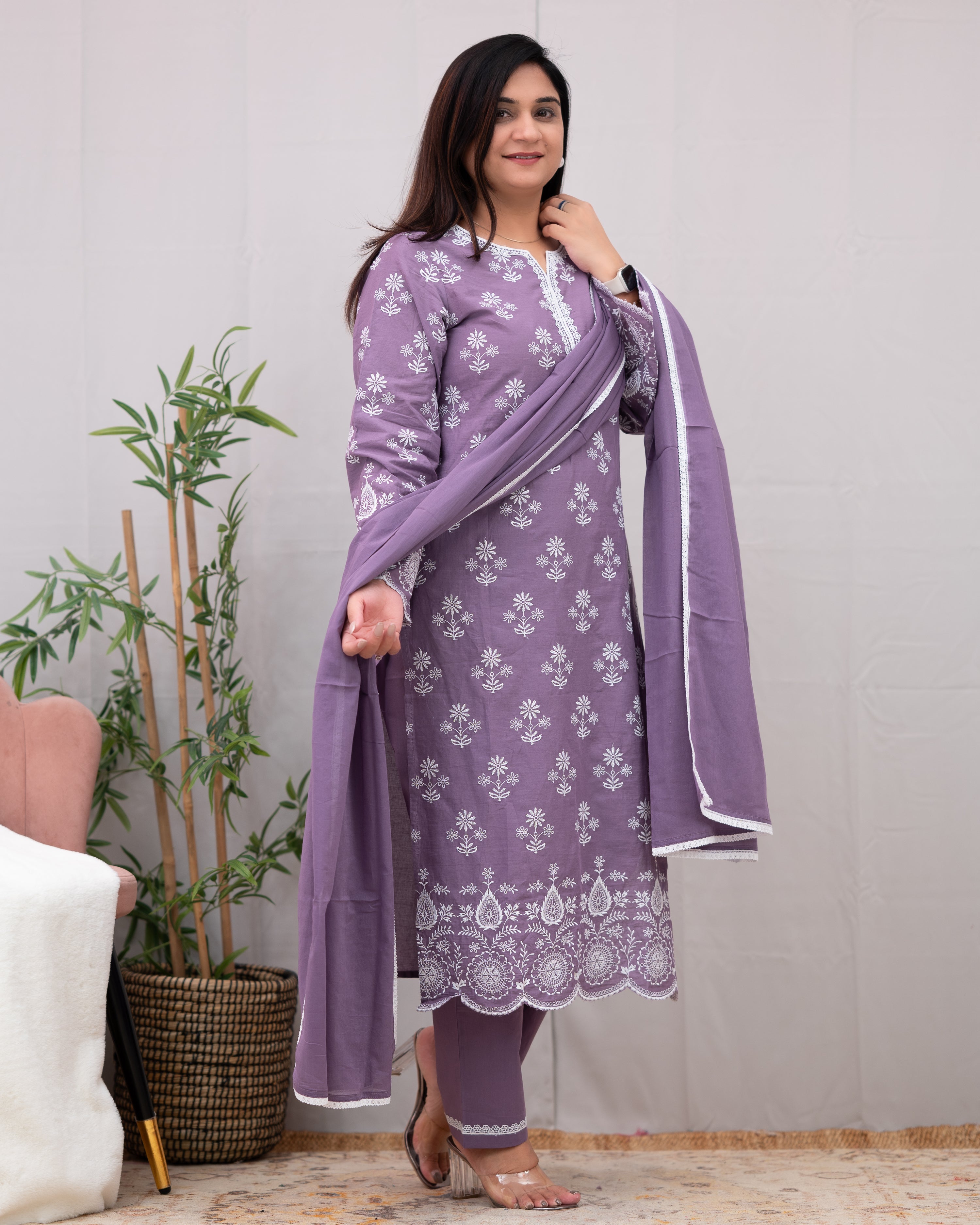 Sabira Cotton Embroidered Pakistani Pant Set